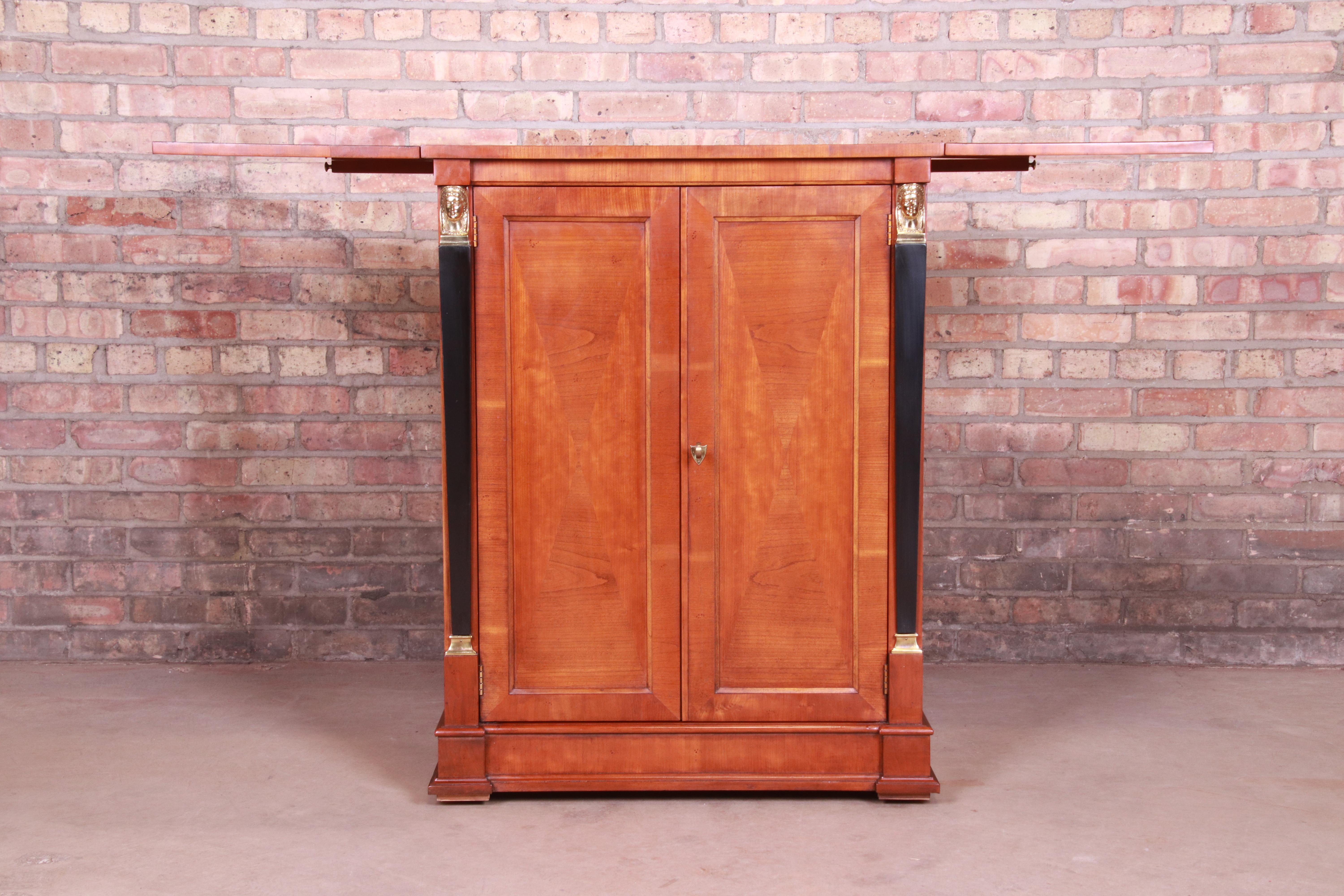 Baker Furniture Neoclassical Cherrywood Bar Cabinet 1