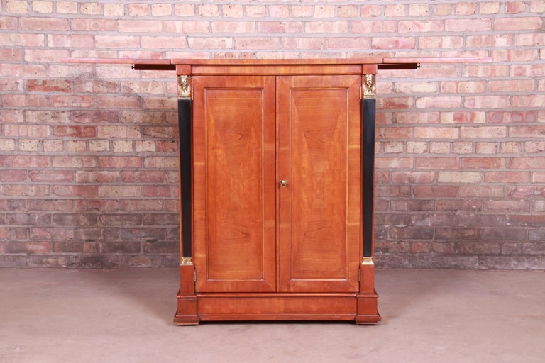 Baker Furniture Neoclassical Cherrywood Bar at 1stDibs