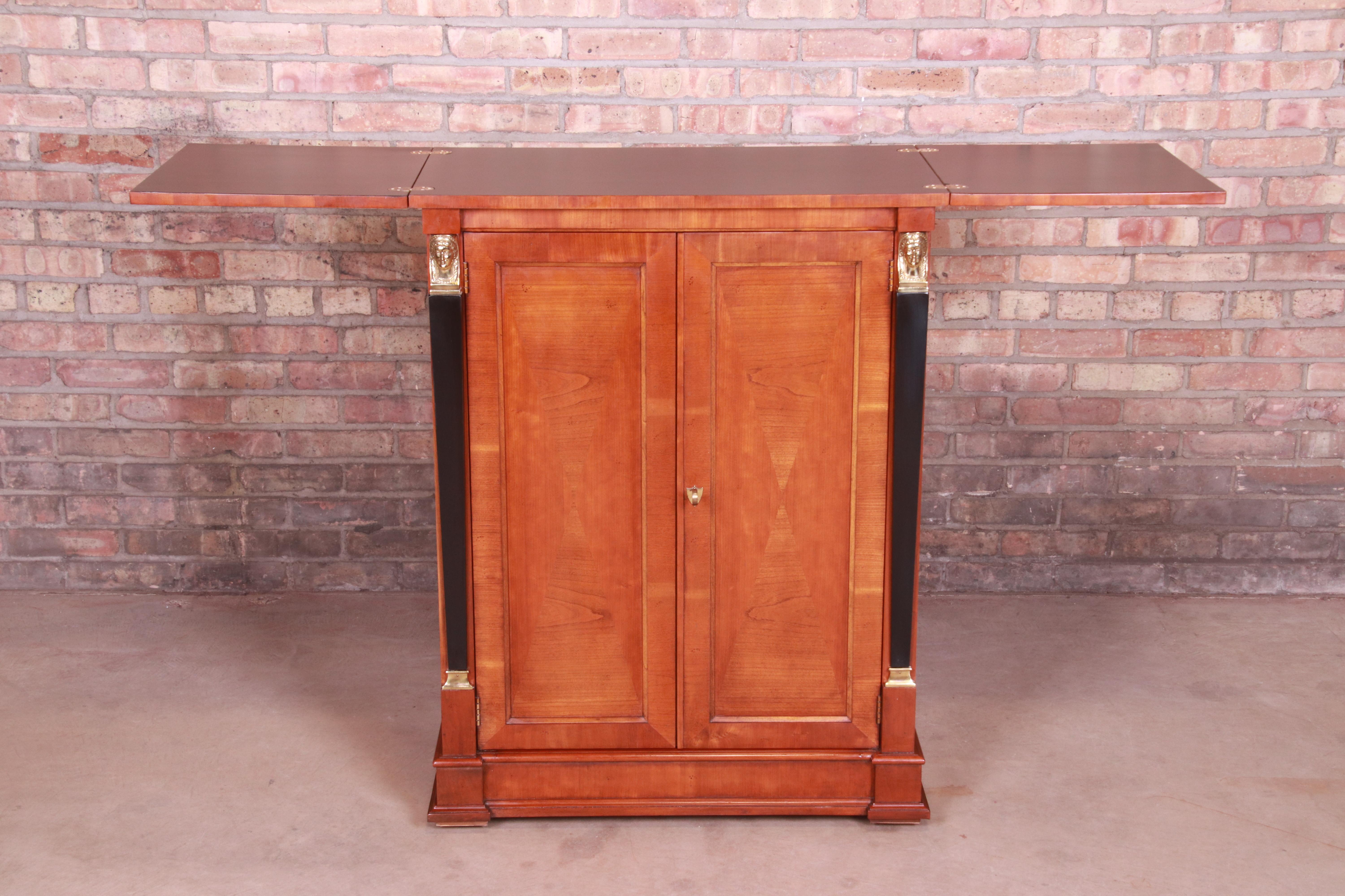 Baker Furniture Neoclassical Cherrywood Bar Cabinet 2