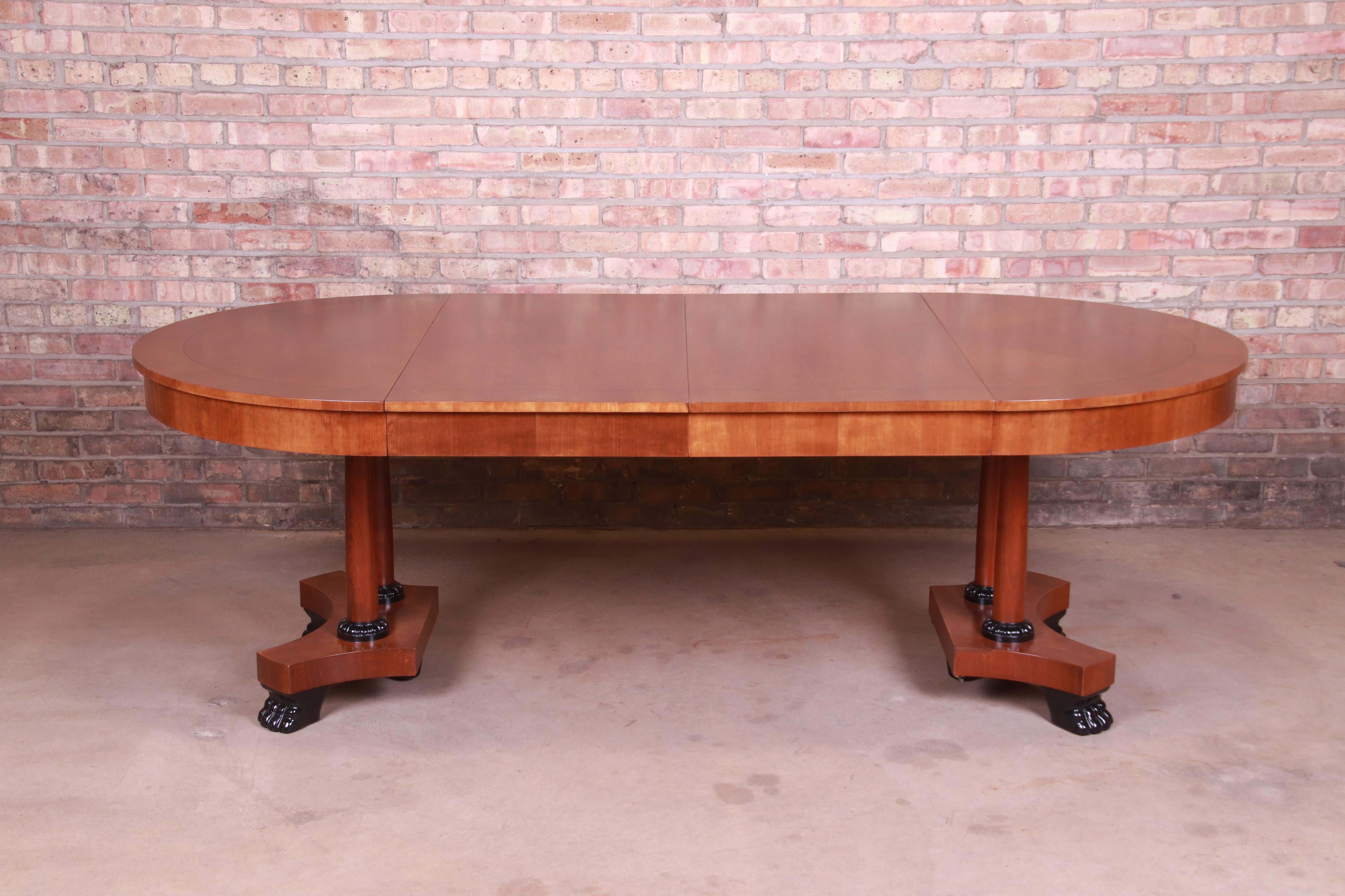 Baker Furniture Neoclassical Cherrywood Extension Dining Table, Refinished 5