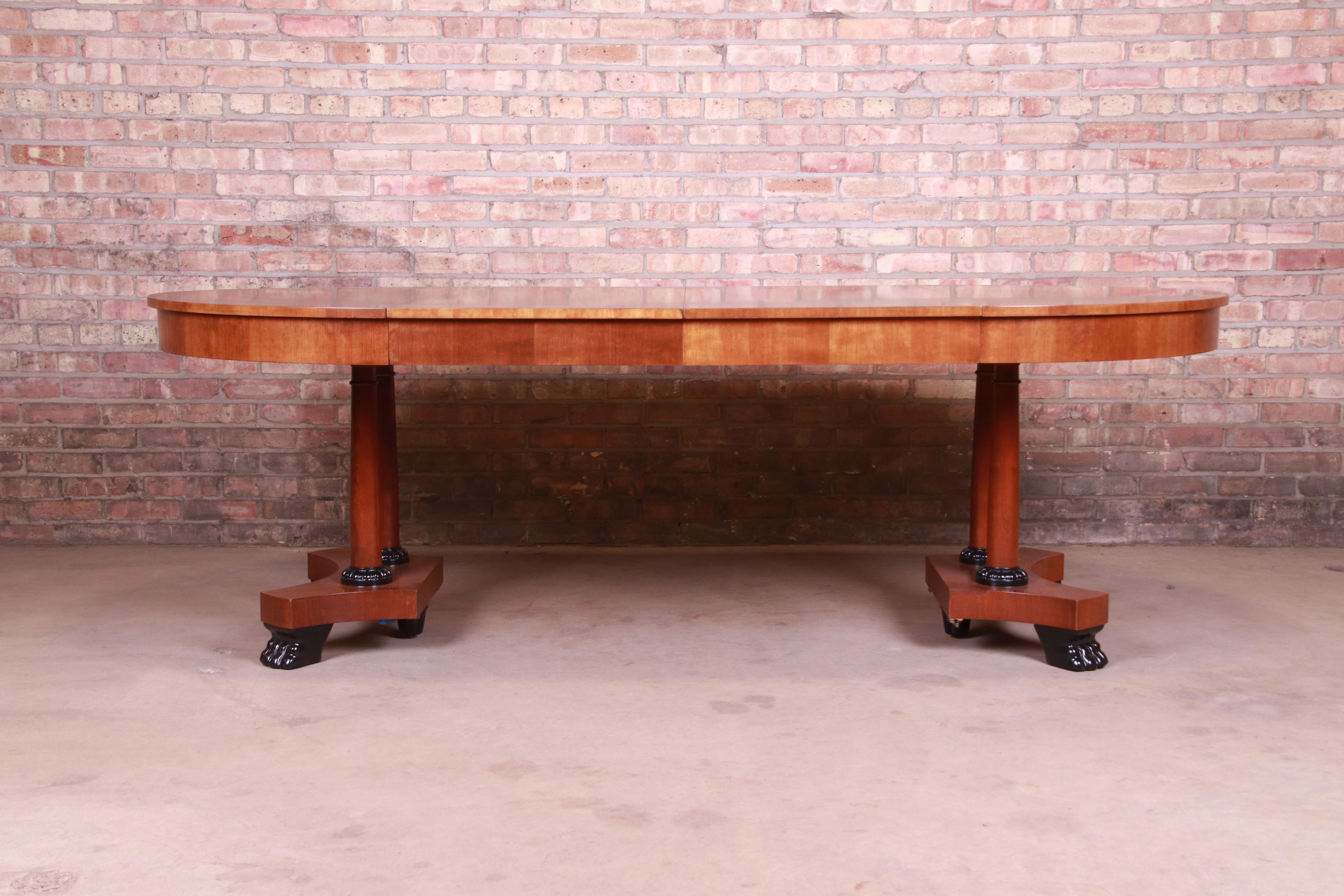 Baker Furniture Neoclassical Cherrywood Extension Dining Table, Refinished 6