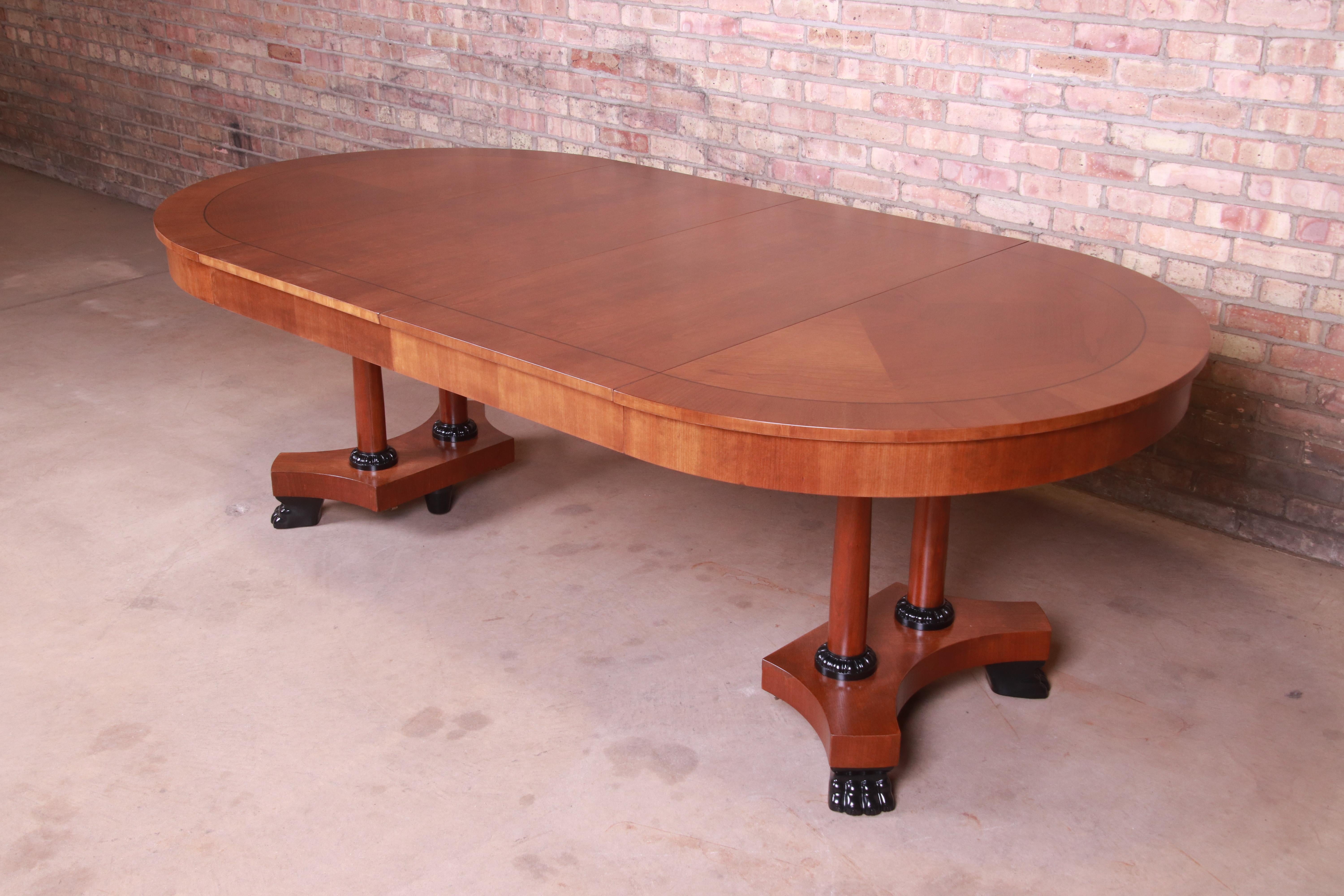 Baker Furniture Neoclassical Cherrywood Extension Dining Table, Refinished 7