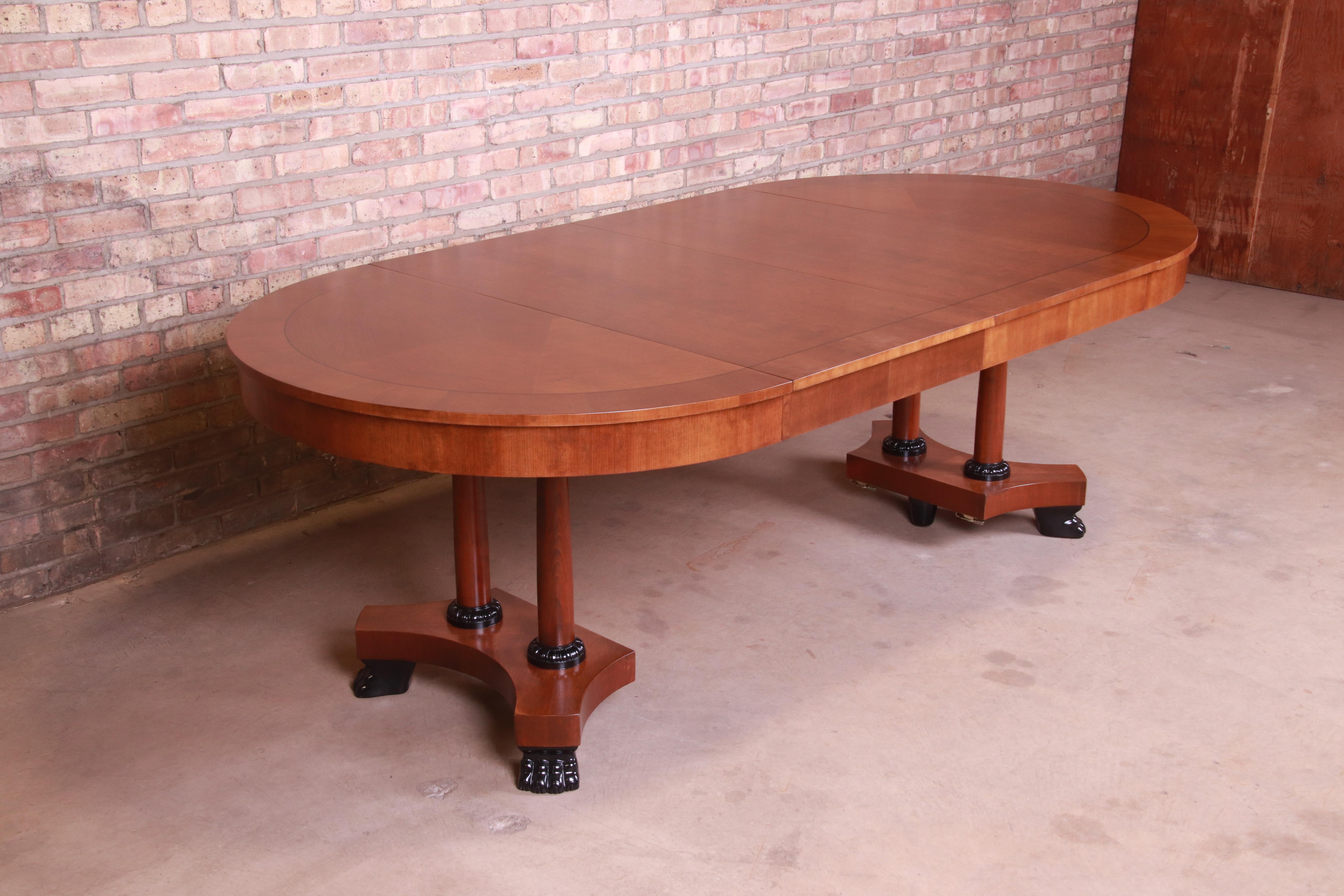 Baker Furniture Neoclassical Cherrywood Extension Dining Table, Refinished 9