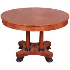 Baker Furniture Neoclassical Cherrywood Extension Dining Table, Refinished