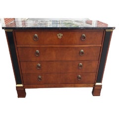 Baker Furniture Neoclassical Regency Mahogany Marble Top Commode