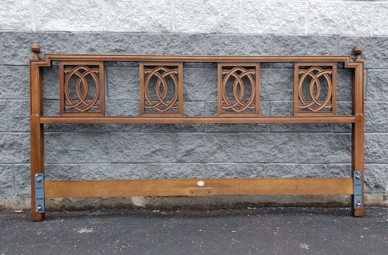 Baker Furniture Neoclassical Style Walnut King Size Headboard For Sale