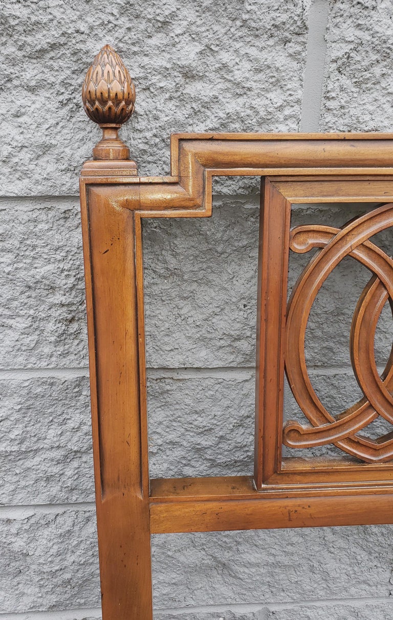 Baker Furniture Neoclassical Style Walnut King Size Headboard For Sale