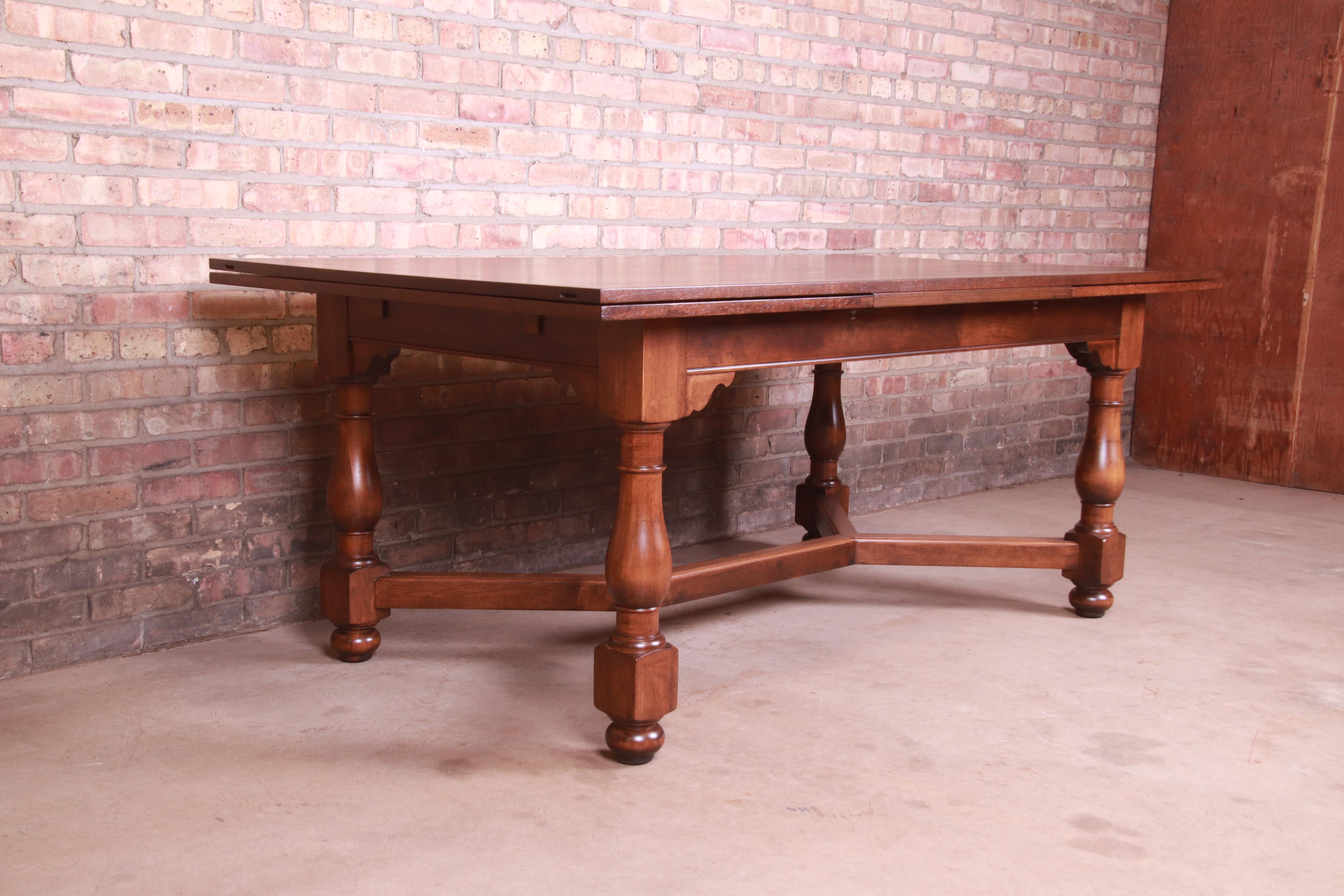 Baker Furniture Oak Harvest Farmhouse Extension Dining Table, Newly Refinished 6