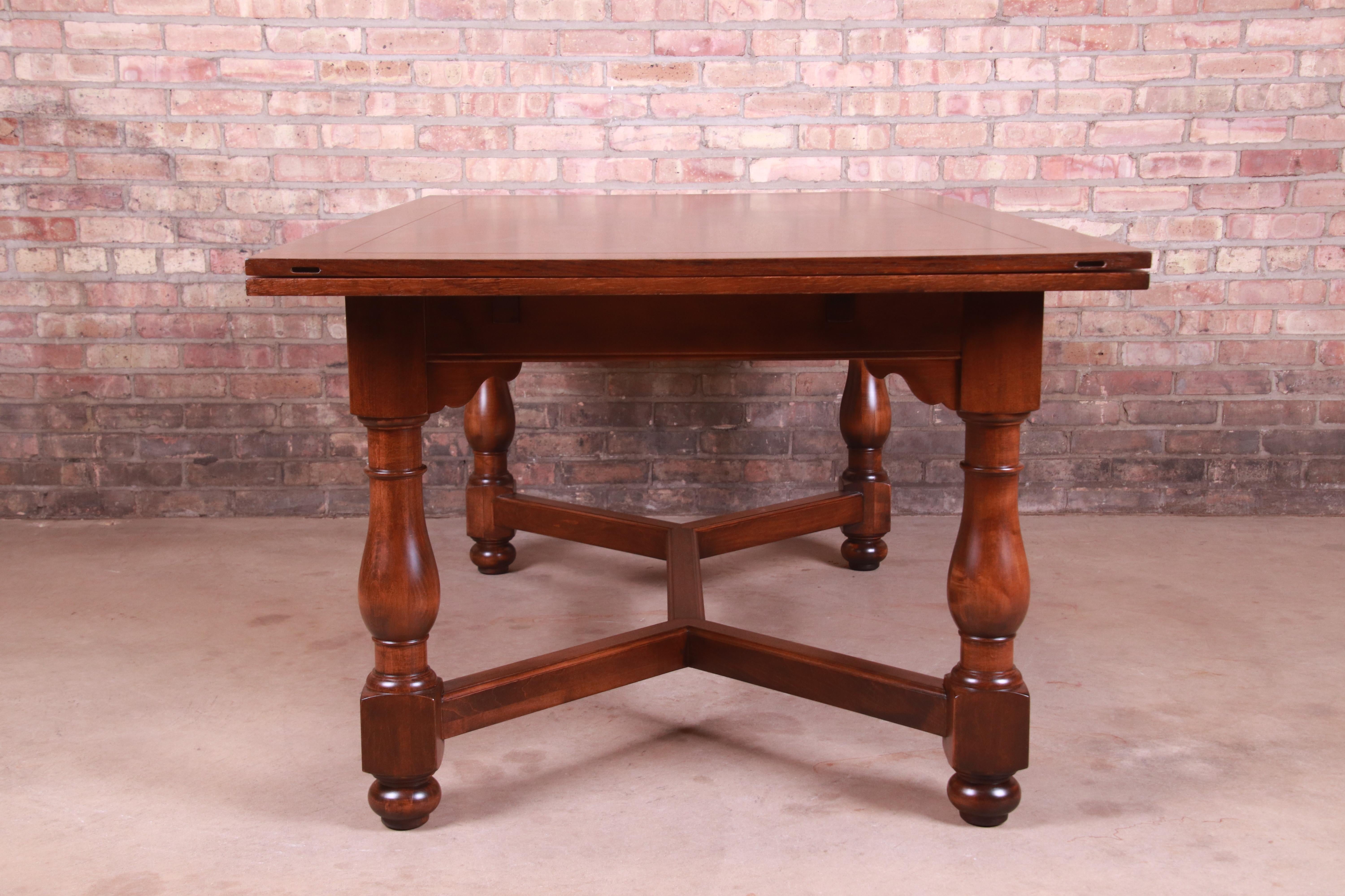 Baker Furniture Oak Harvest Farmhouse Extension Dining Table, Newly Refinished 10