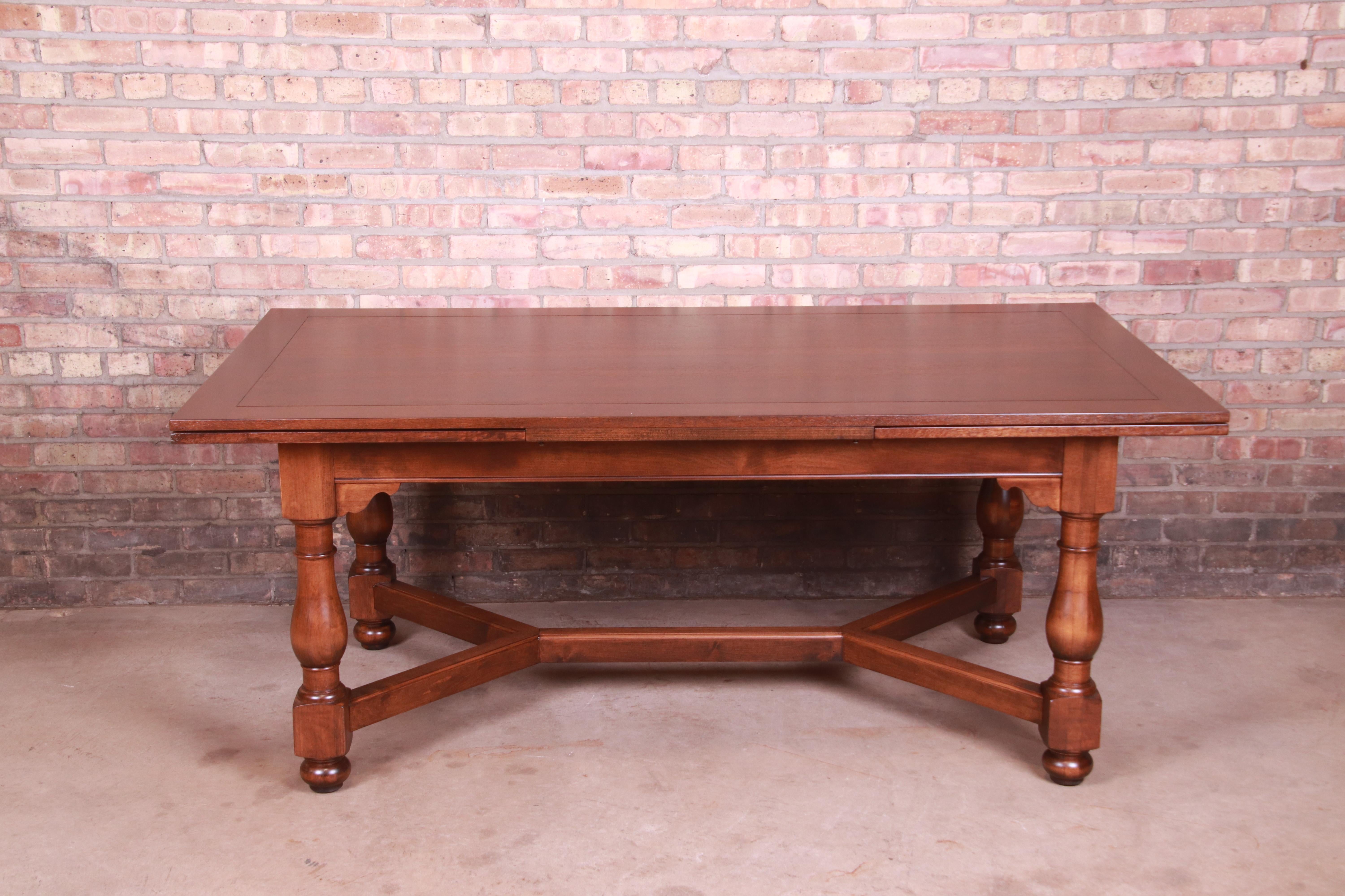 Baker Furniture Oak Harvest Farmhouse Extension Dining Table, Newly Refinished 1