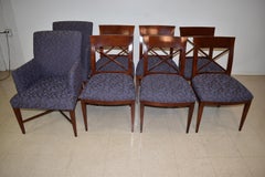 Baker Furniture Oval Dining Table & Chairs "Archetype" Designed by M. Vanderdyl