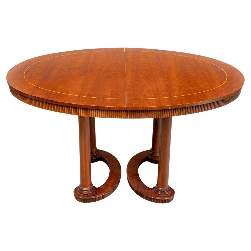 Baker Furniture Oval Extension Table With 2 Leaves