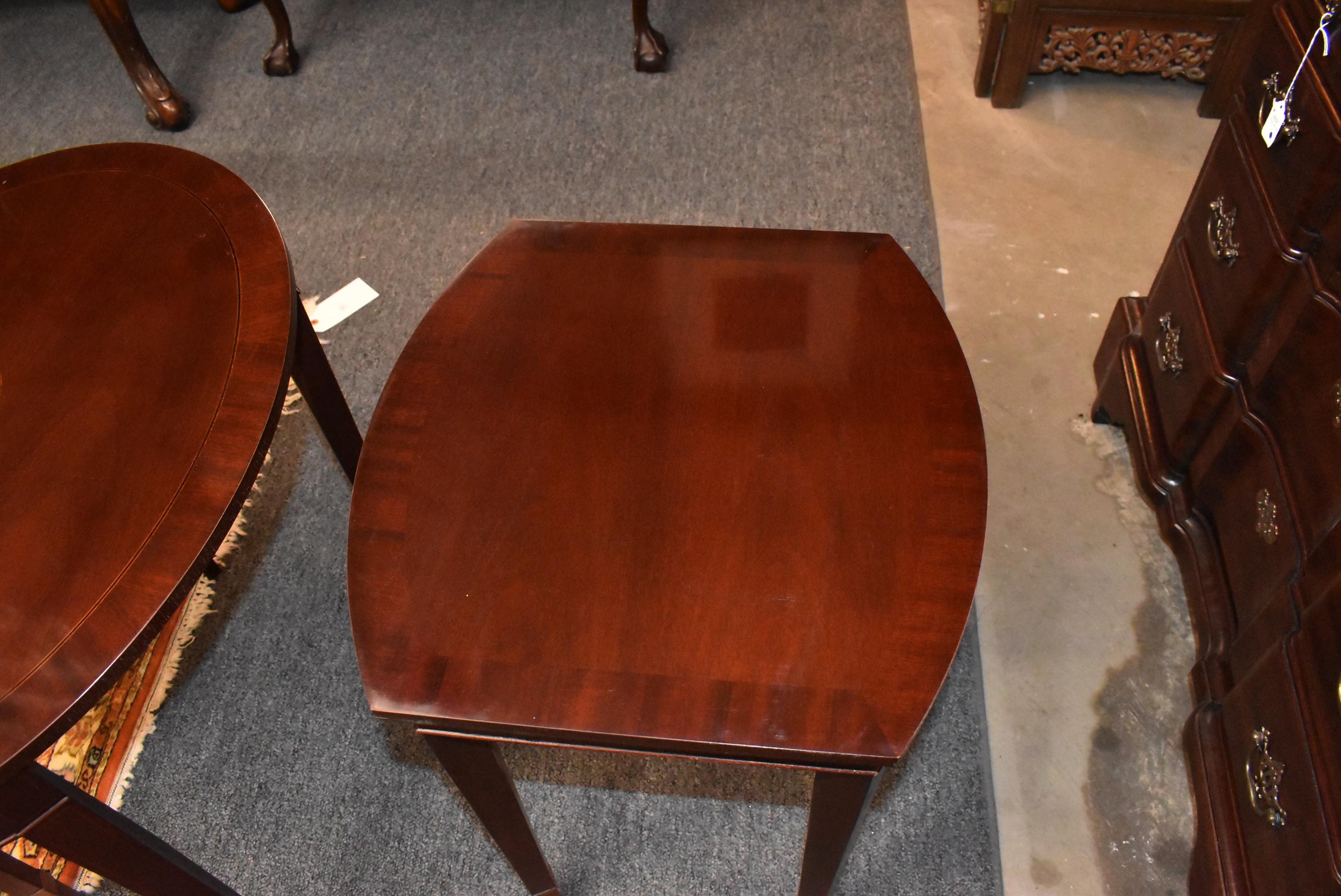 Federal Baker Furniture Oval Nesting Tables Mahogany & Fruitwood Inlay