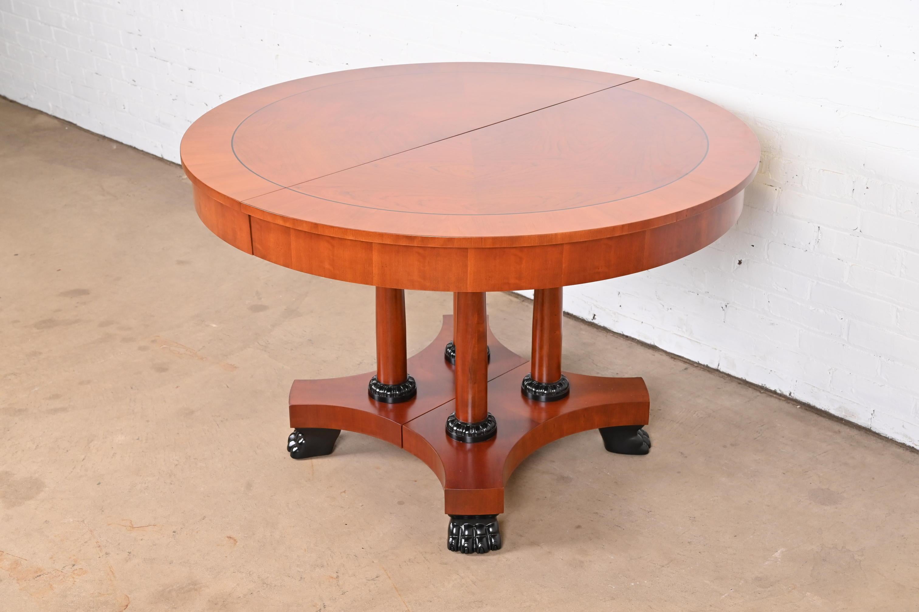 Baker Furniture Palladian Collection Neoclassical Cherry Extension Dining Table In Good Condition In South Bend, IN