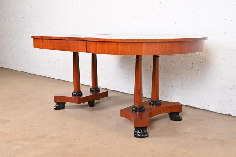 Baker Furniture Palladian Collection Neoclassical Cherry Extension Dining Table For Sale at 1stDibs
