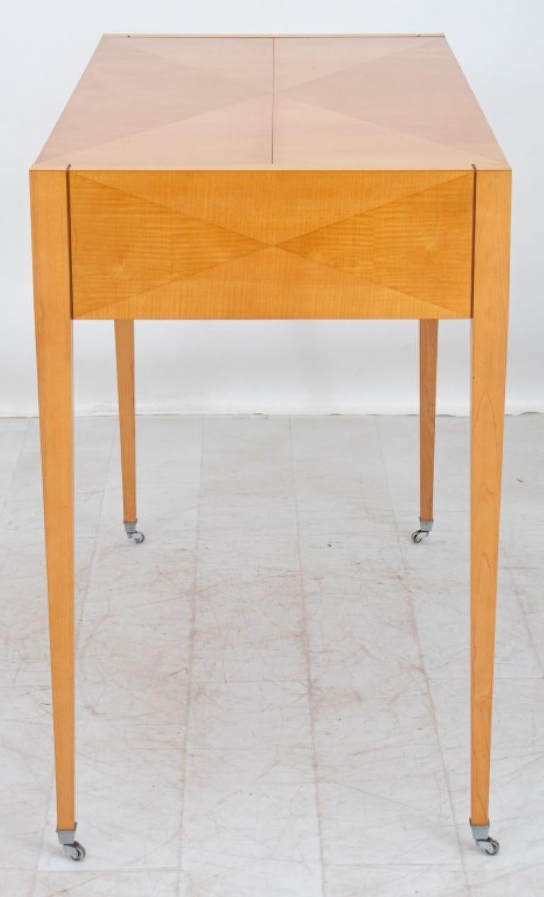 Baker Furniture Parquetry Maple Console Desk For Sale 4