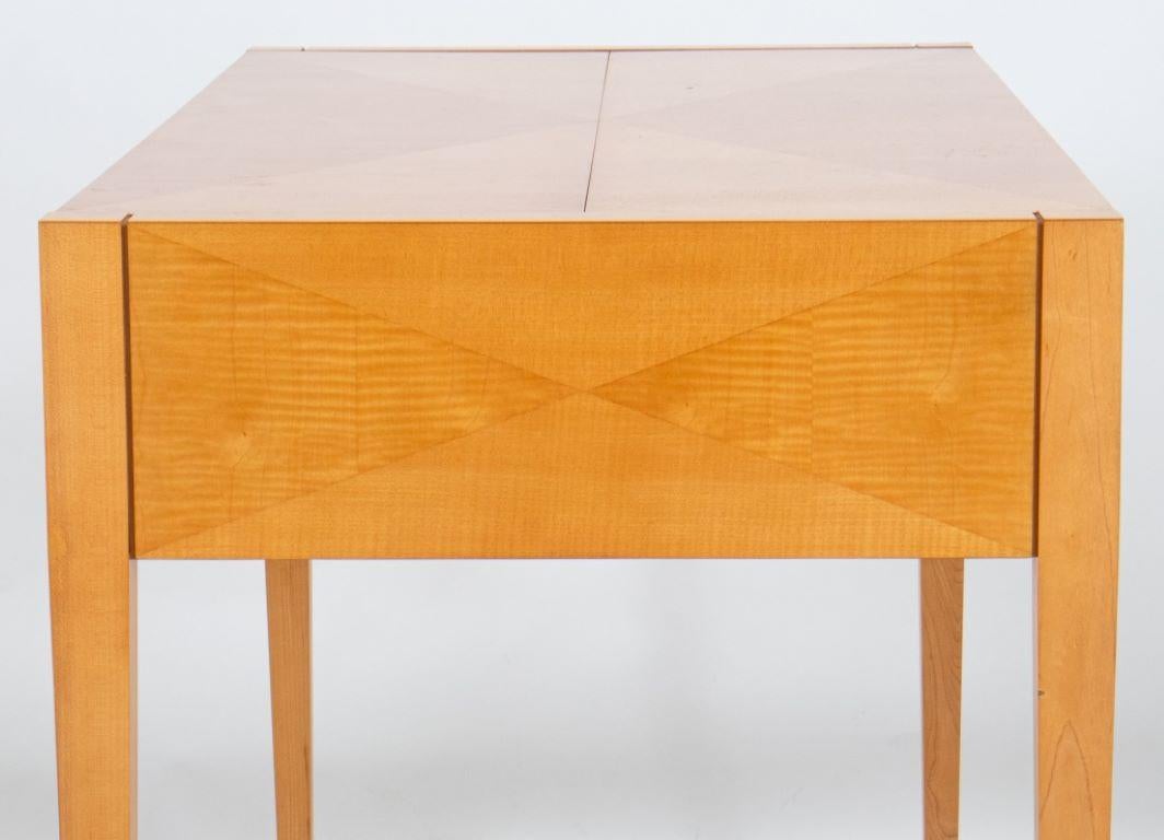 Baker Furniture Parquetry Maple Console Desk For Sale 5