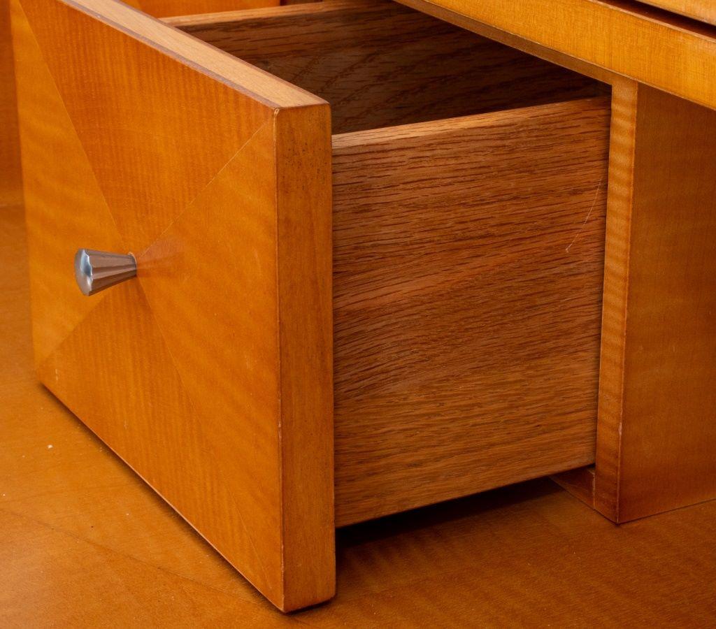 Baker Furniture Parquetry Maple Console Desk For Sale 1