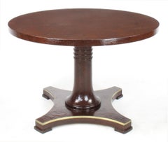 Mesa de Juegos de Pedestal Baker Furniture con Acabado Craquelado