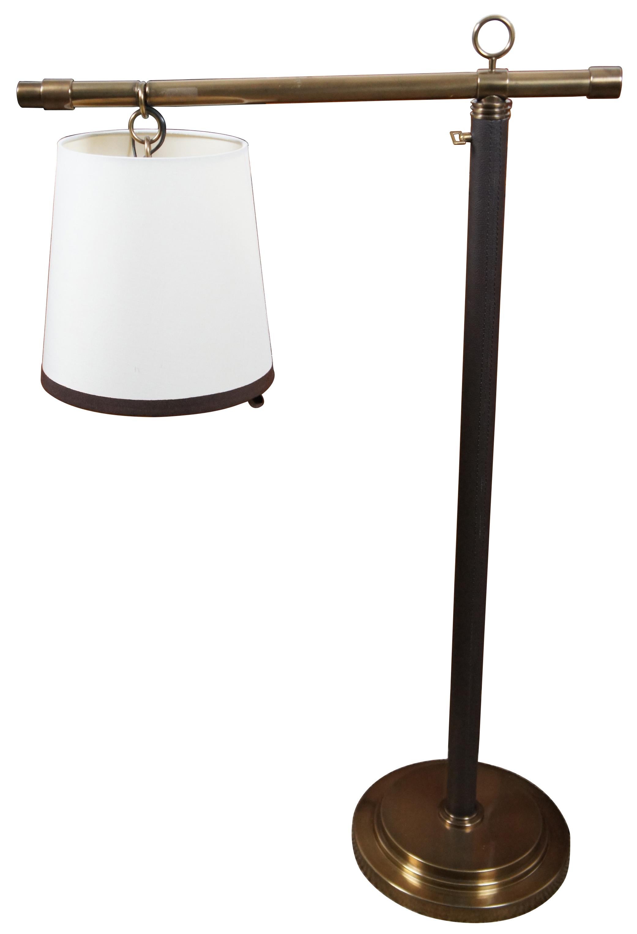 Baker Furniture Peony Floor Lamp Laura Kirar LK131 Brass Leather