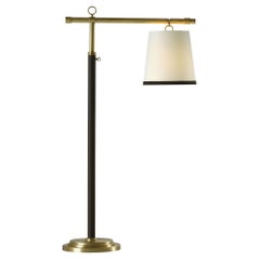 Baker Furniture Peony Floor Lamp Laura Kirar LK131 Brass Leather Adjustable