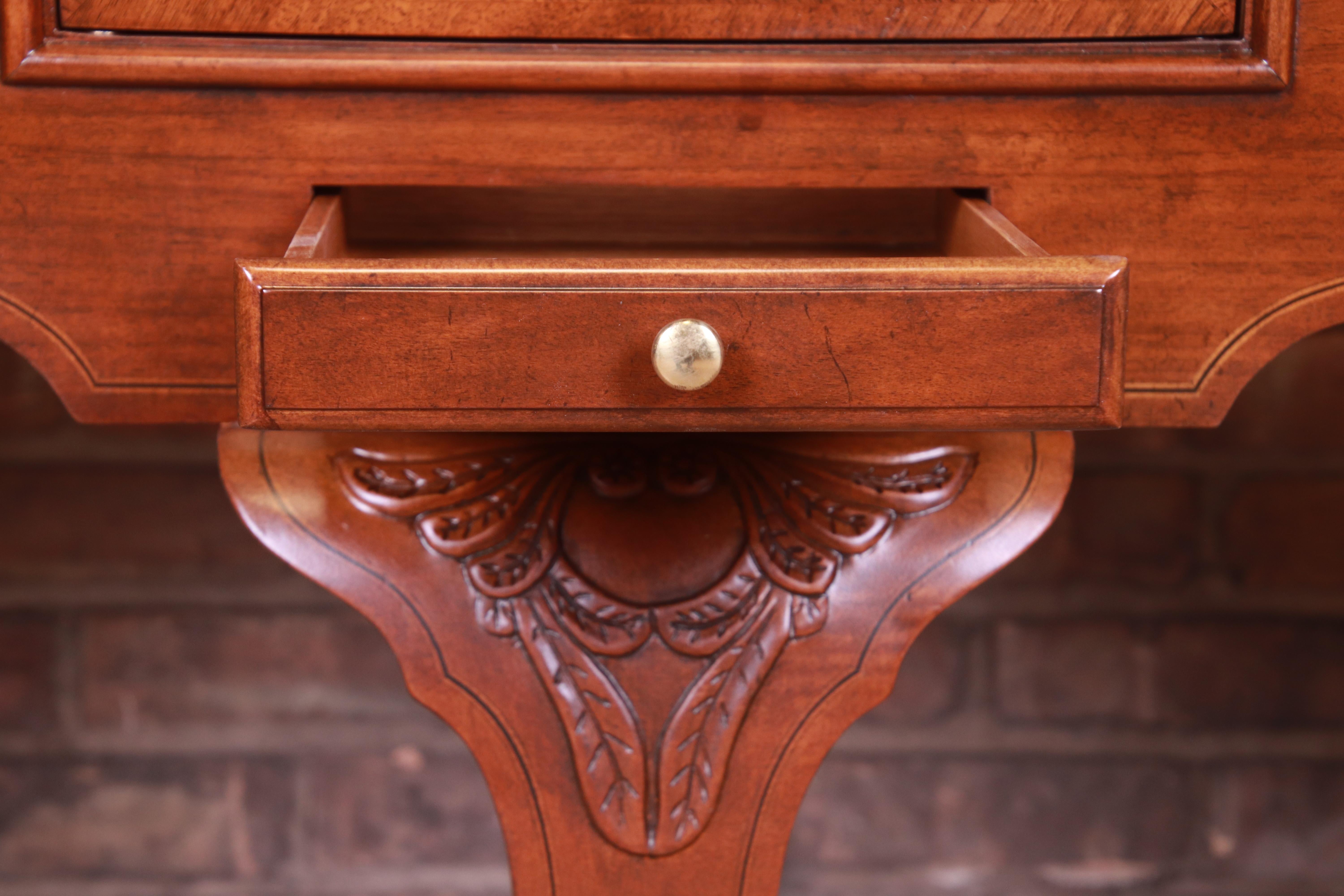 Baker Furniture Queen Anne Banded Mahogany Sideboard, Newly Refinished For Sale 4
