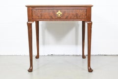 Baker Furniture Queen Anne Burl Wood Side Table