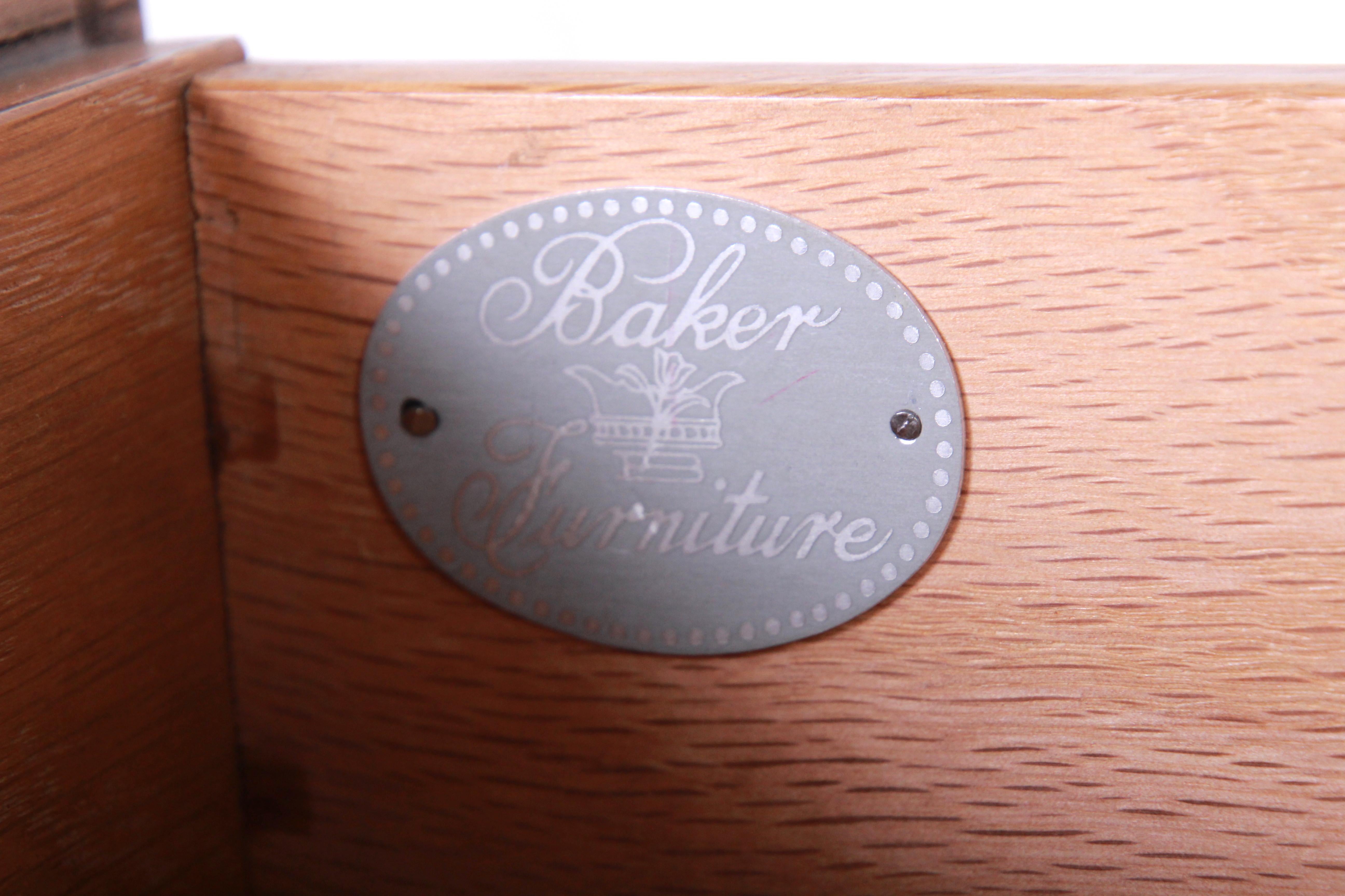 Baker Furniture Queen Anne Burl Wood Writing Desk 9
