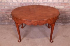 Baker Furniture Queen Anne Burled Walnut Coffee Table