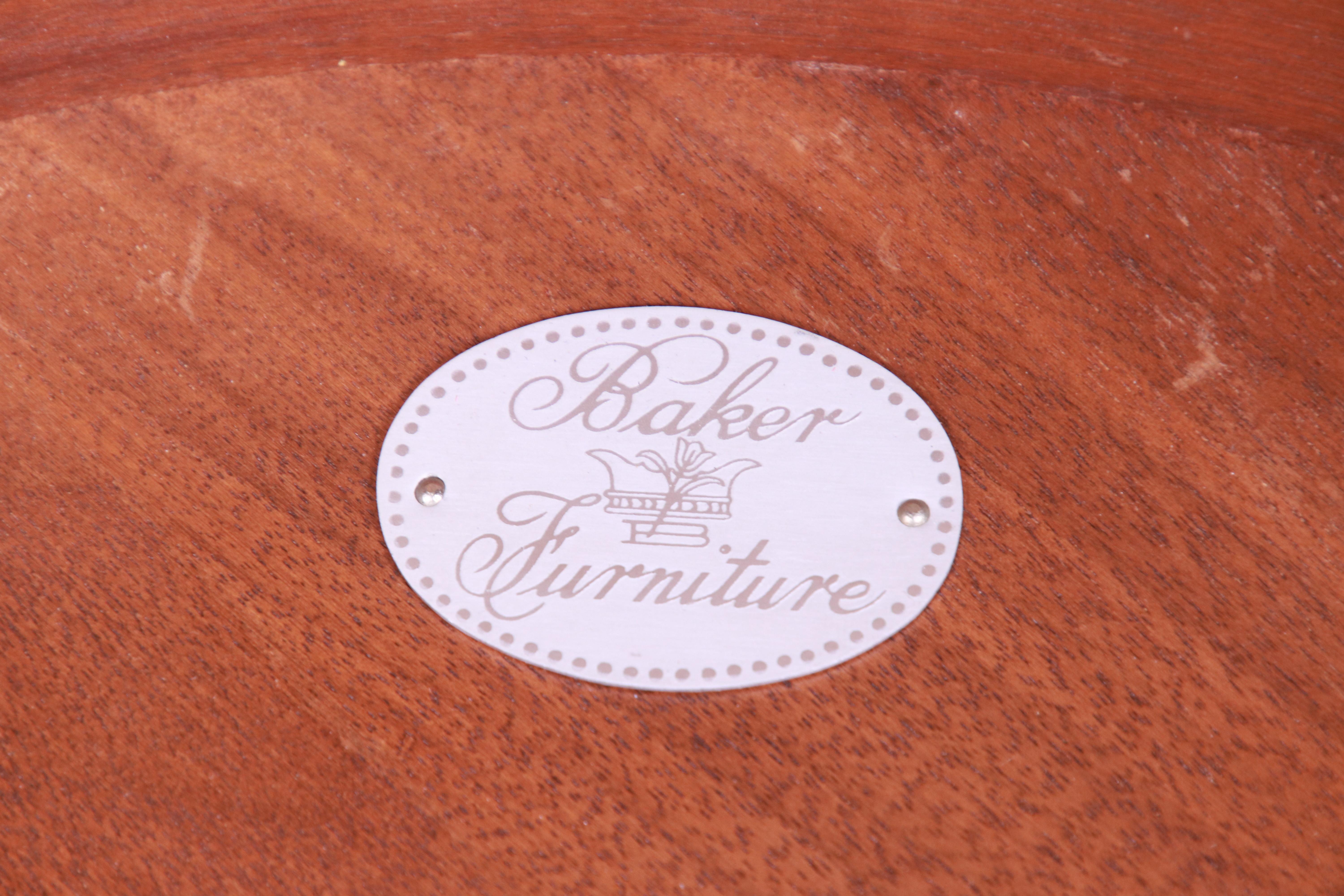 Baker Furniture Queen Anne Burled Walnut Tea Table or Occasional Side Table 4