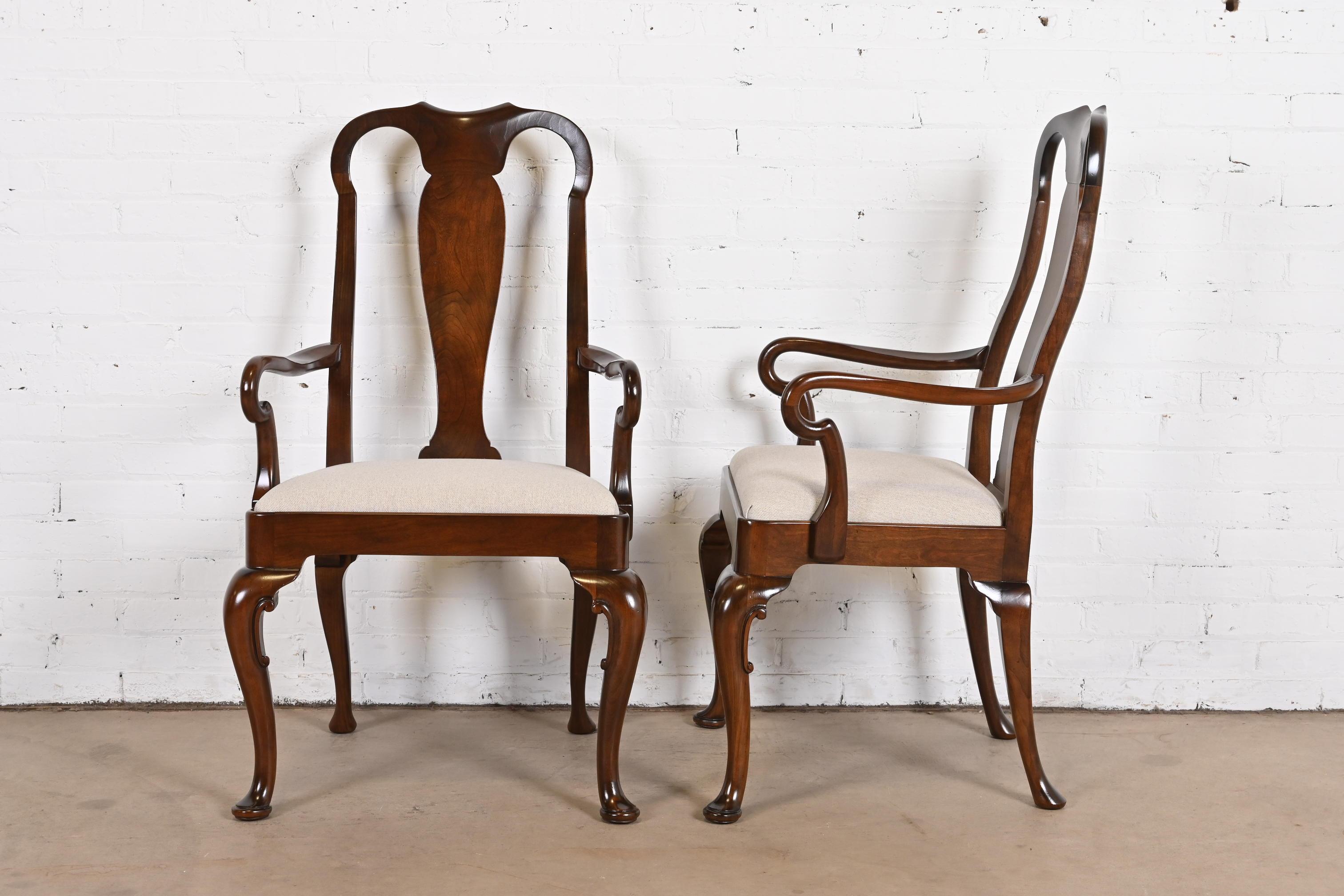 Baker Furniture Queen Anne Carved Mahogany Dining Chairs, Fully Restored 6