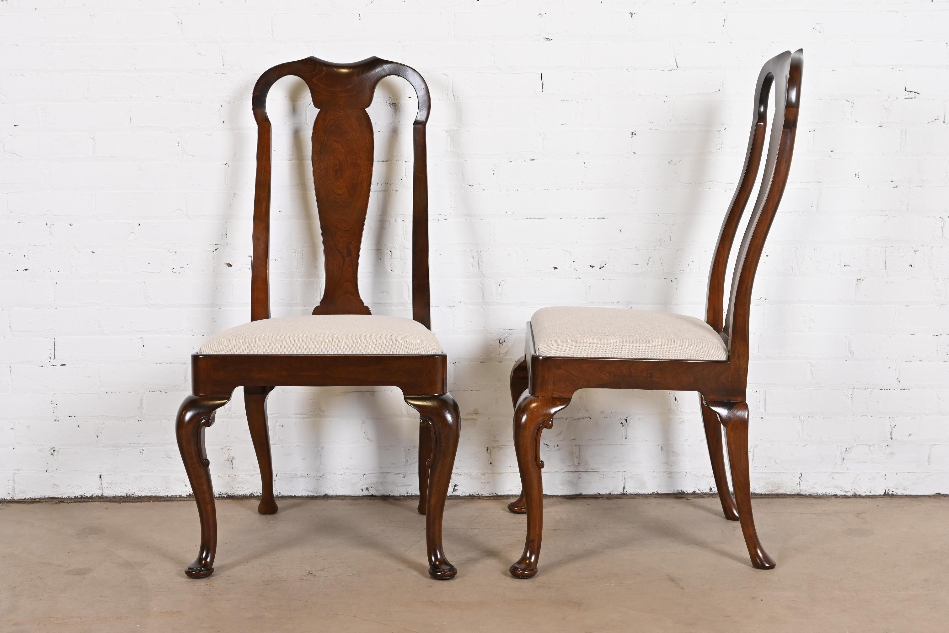 Baker Furniture Queen Anne Carved Mahogany Dining Chairs, Fully Restored 2