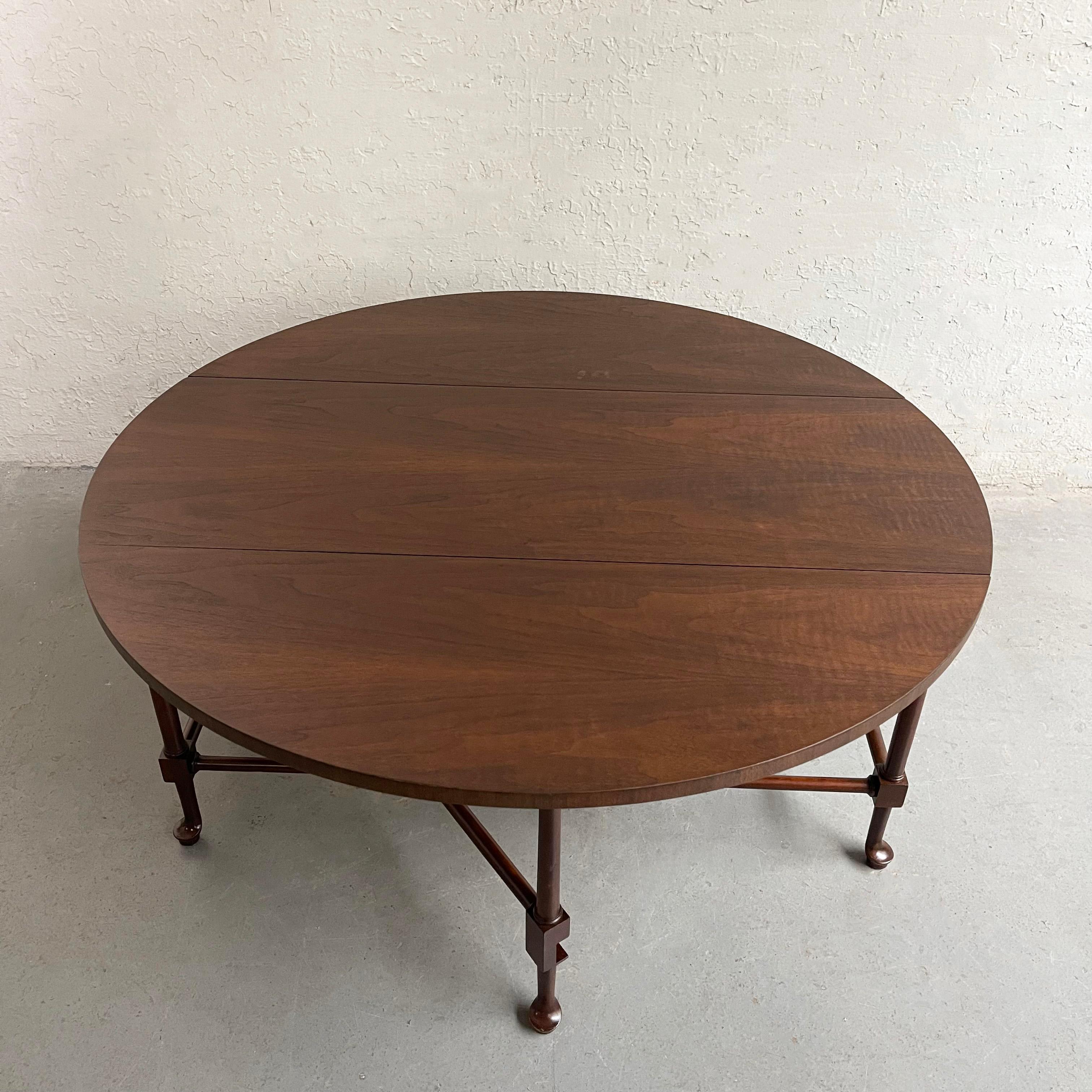 American Baker Furniture Queen Anne Style Drop Leaf Coffee Table