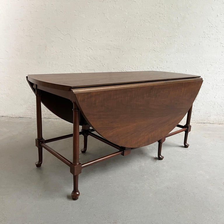 Baker Furniture Queen Anne Style Drop Leaf Coffee Table For Sale at 1stDibs