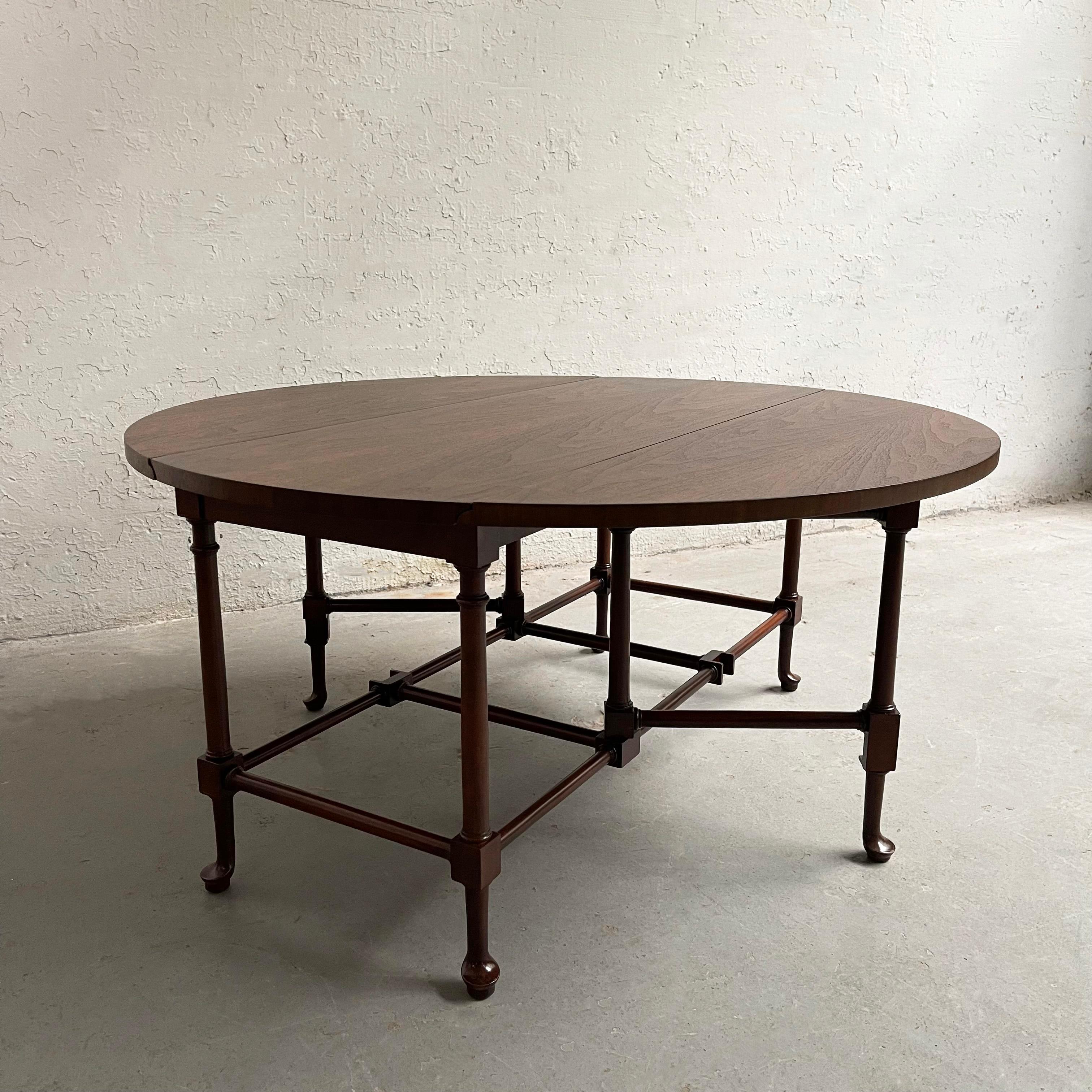 Walnut Baker Furniture Queen Anne Style Drop Leaf Coffee Table