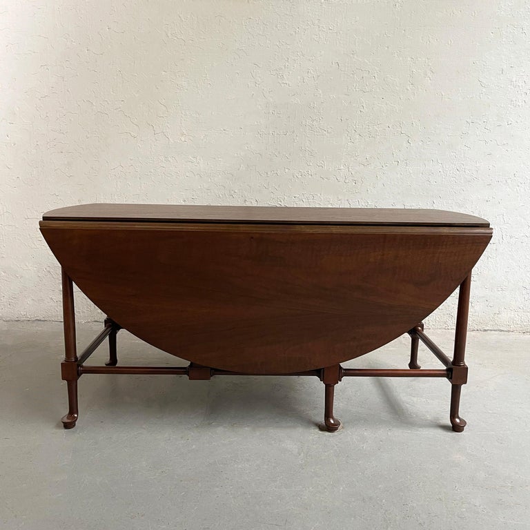 Baker Furniture Queen Anne Style Drop Leaf Coffee Table For Sale at 1stDibs