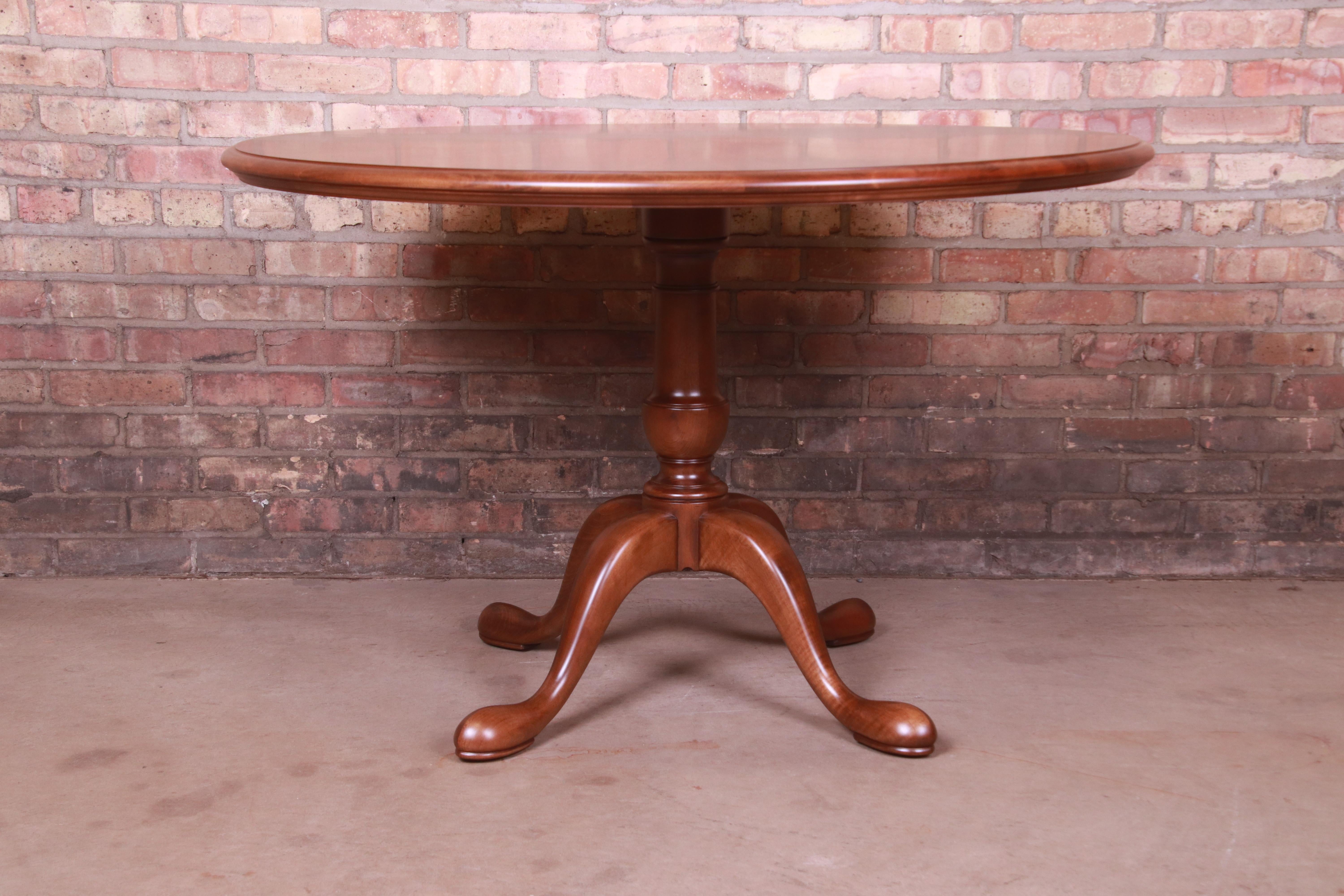 American Baker Furniture Queen Anne Walnut Breakfast Table, Newly Refinished For Sale