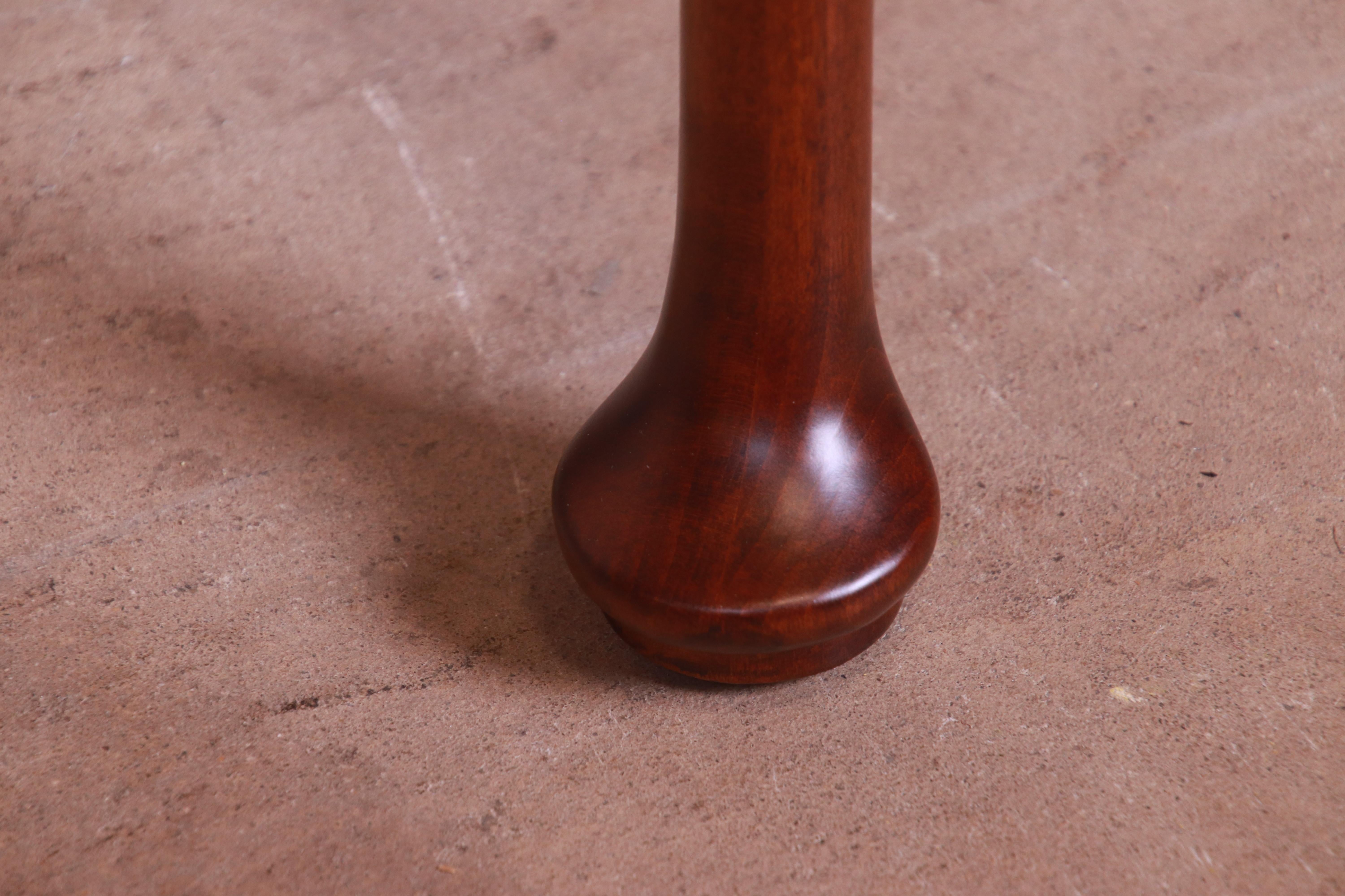 Baker Furniture Queen Anne Walnut Tea Table, Newly Refinished For Sale 5