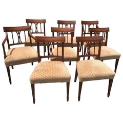 Baker Furniture Regency 20th Century Velvet Upholstered Dining Chairs