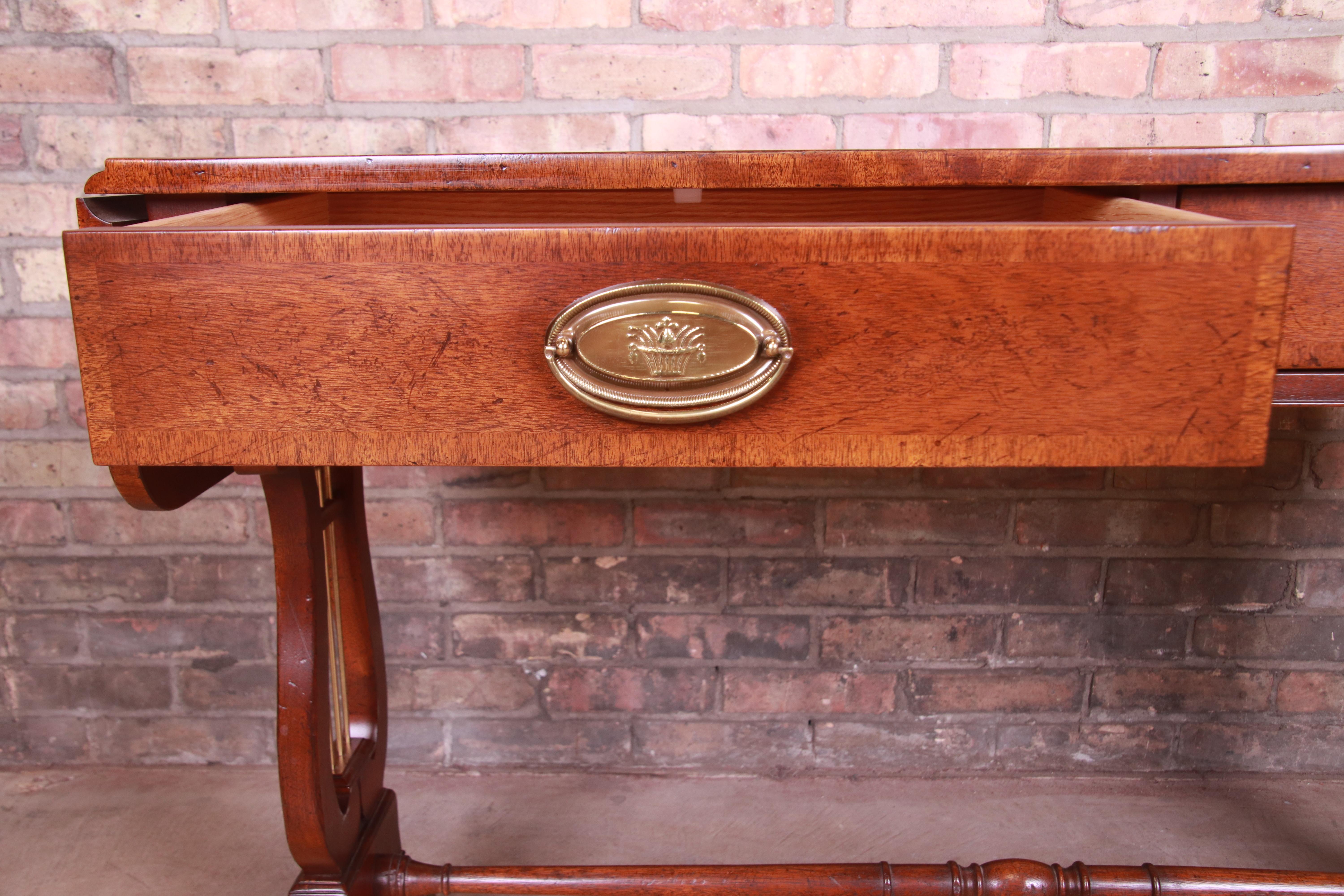 Baker Furniture Regency Banded Mahogany Sofa Table or Console 4