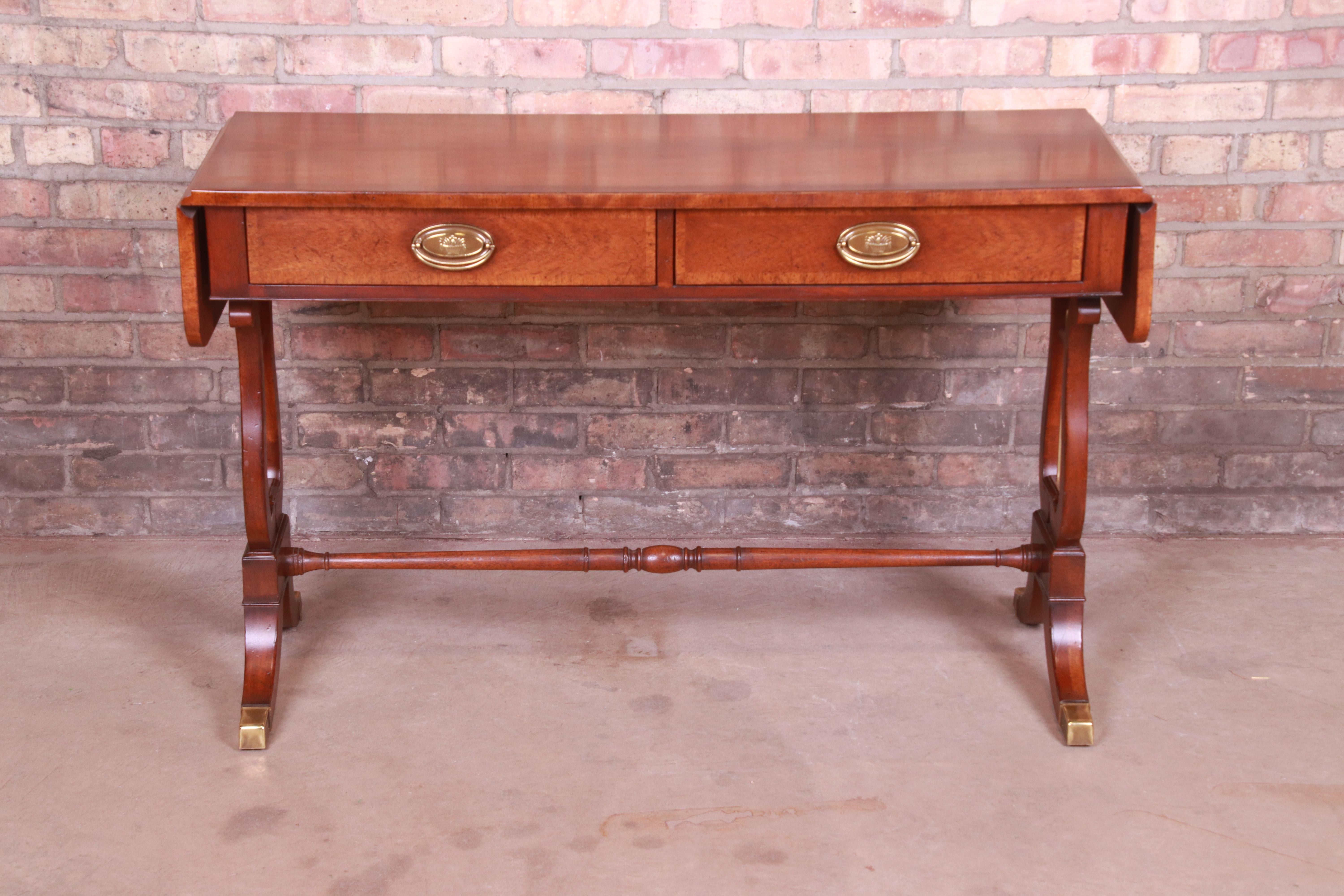 American Baker Furniture Regency Banded Mahogany Sofa Table or Console