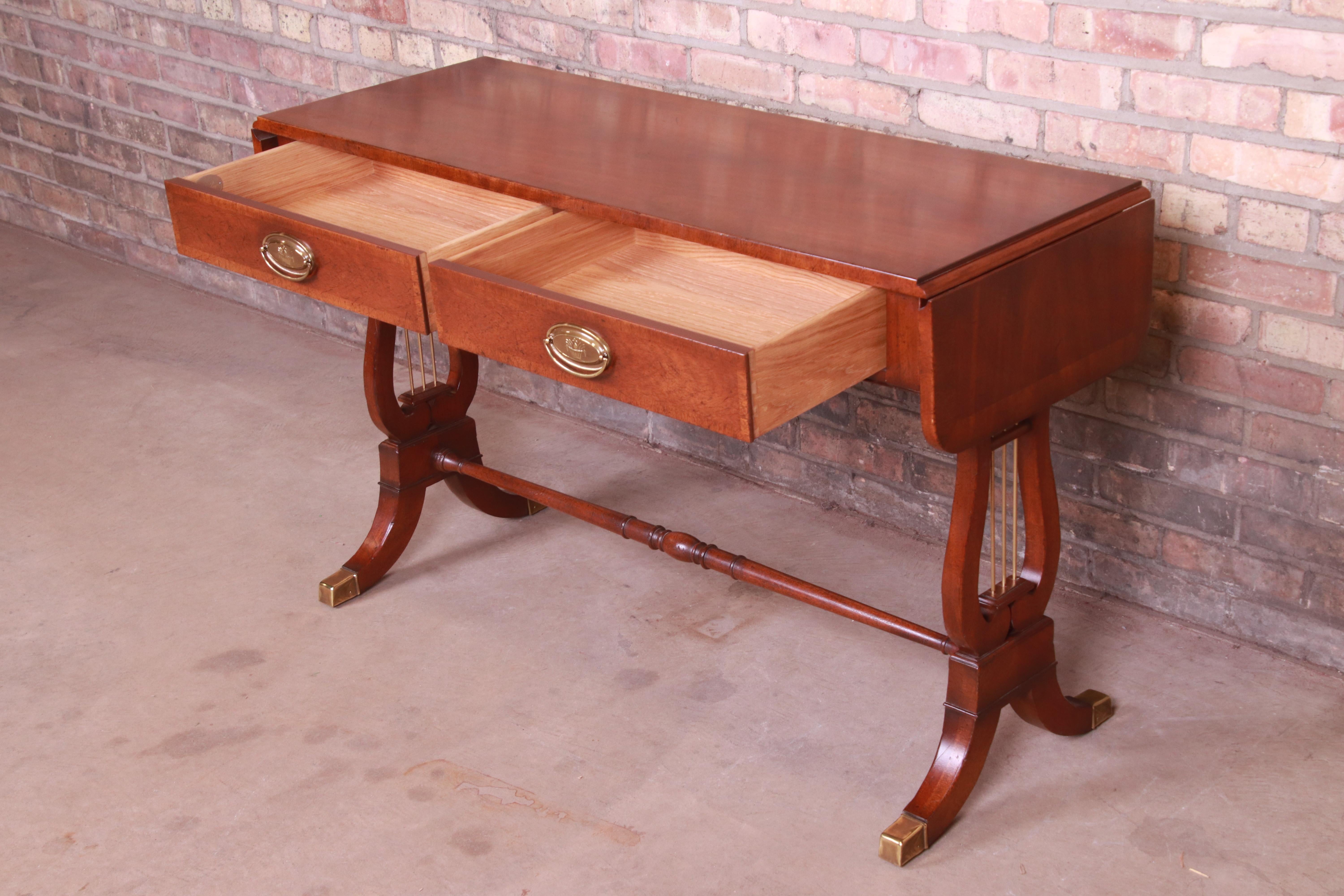 Baker Furniture Regency Banded Mahogany Sofa Table or Console 3