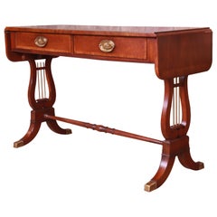 Baker Furniture Regency Banded Mahogany Sofa Table or Console