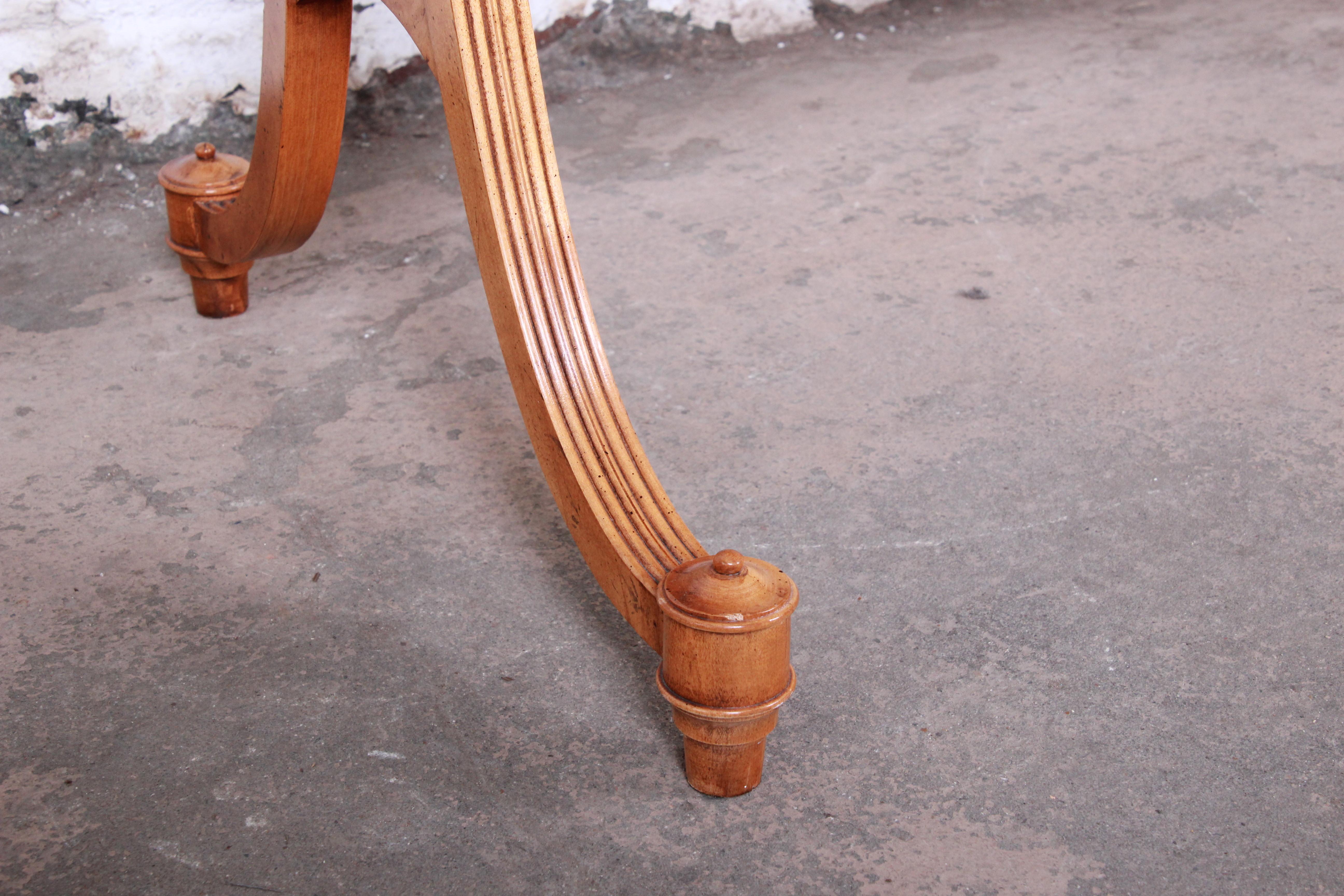 Baker Furniture Regency Burl Wood and Walnut Sofa Table or Writing Desk 5