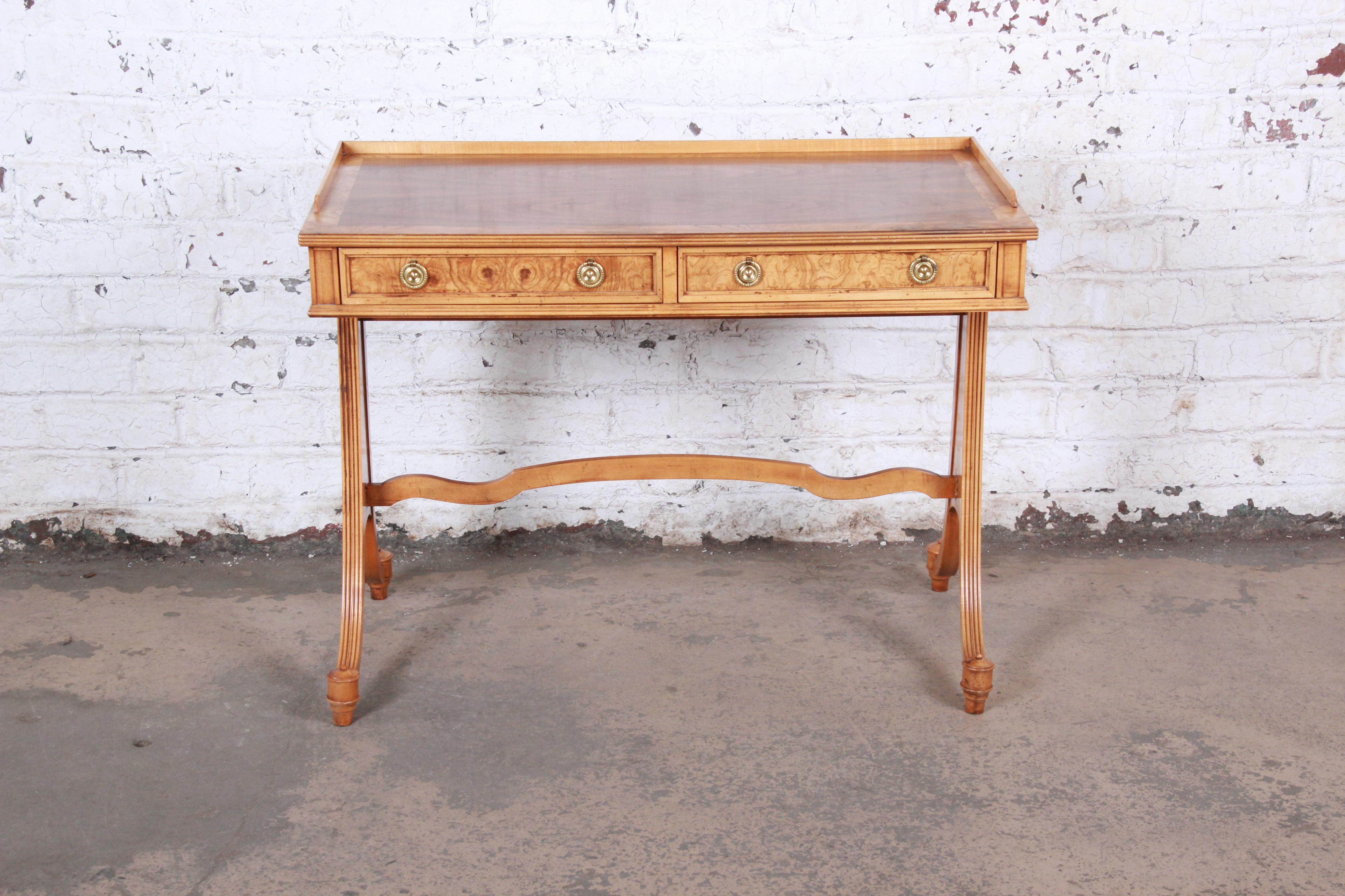 burl wood writing desk