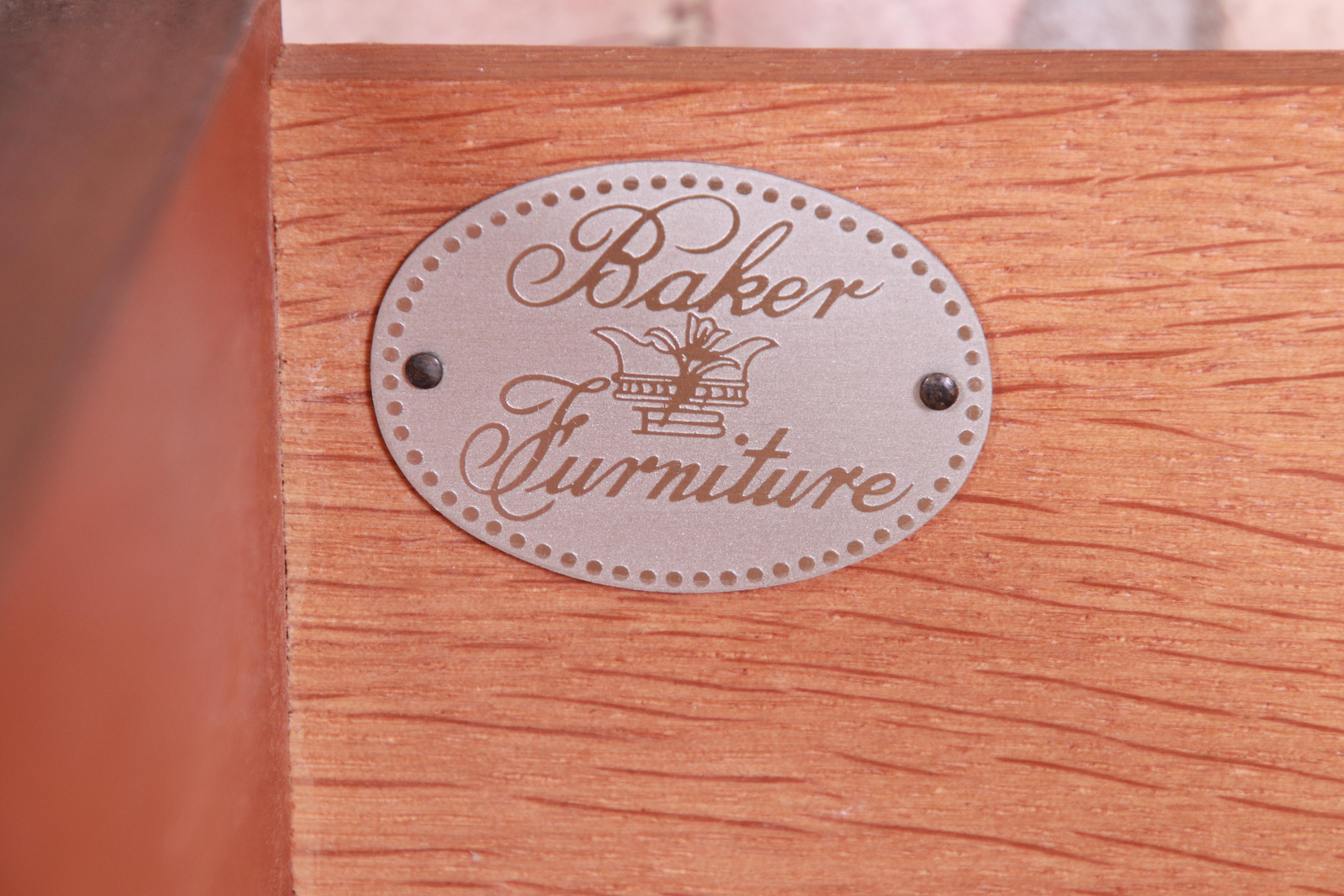 Baker Furniture Regency Burled Walnut Bachelor Chest or Commode 7