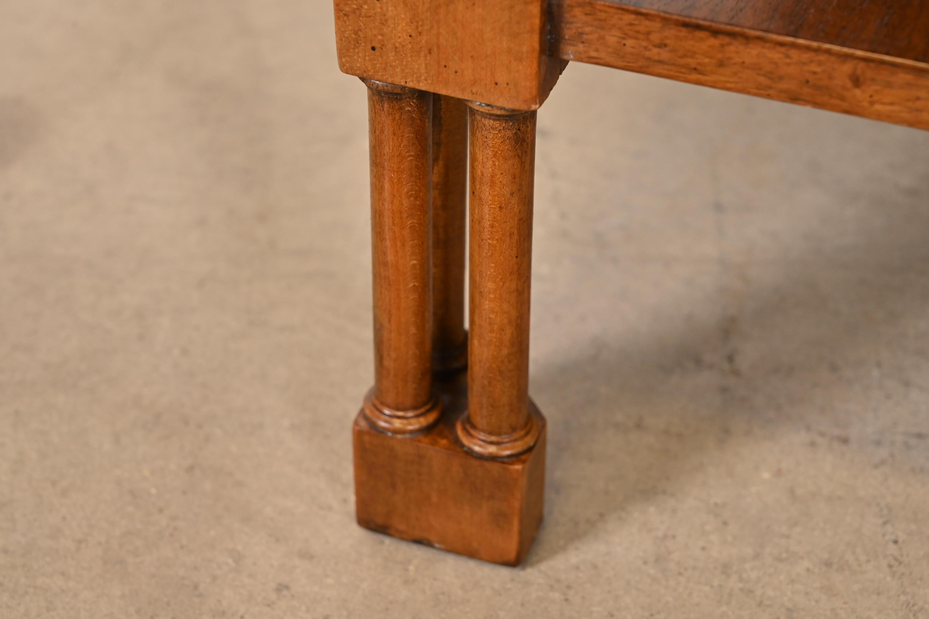 Baker Furniture Regency Burled Walnut Faux Bamboo Side Tables or Nightstands 4