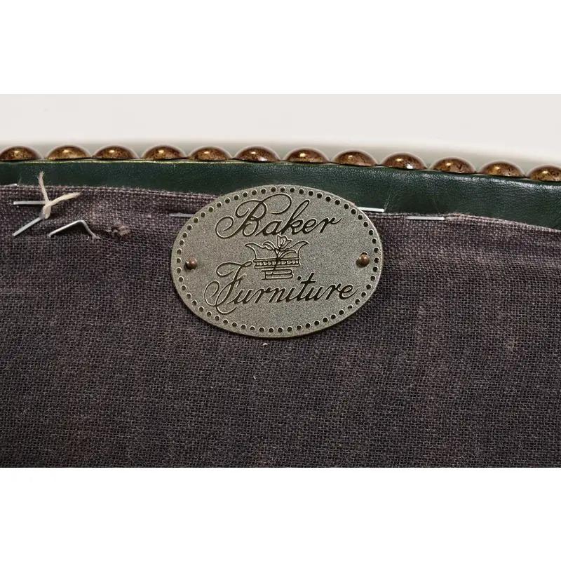 Baker Furniture Regency - Sedie da salotto in pelle di mogano intagliata, set di sei persone in vendita 7