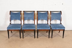 Baker Furniture Regency Cherry and Ebonized Dining Chairs, Set of Four