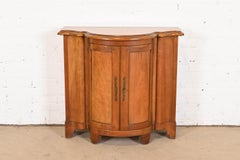 Baker Furniture Regency Cherry Wood Demilune Console or Bar Cabinet